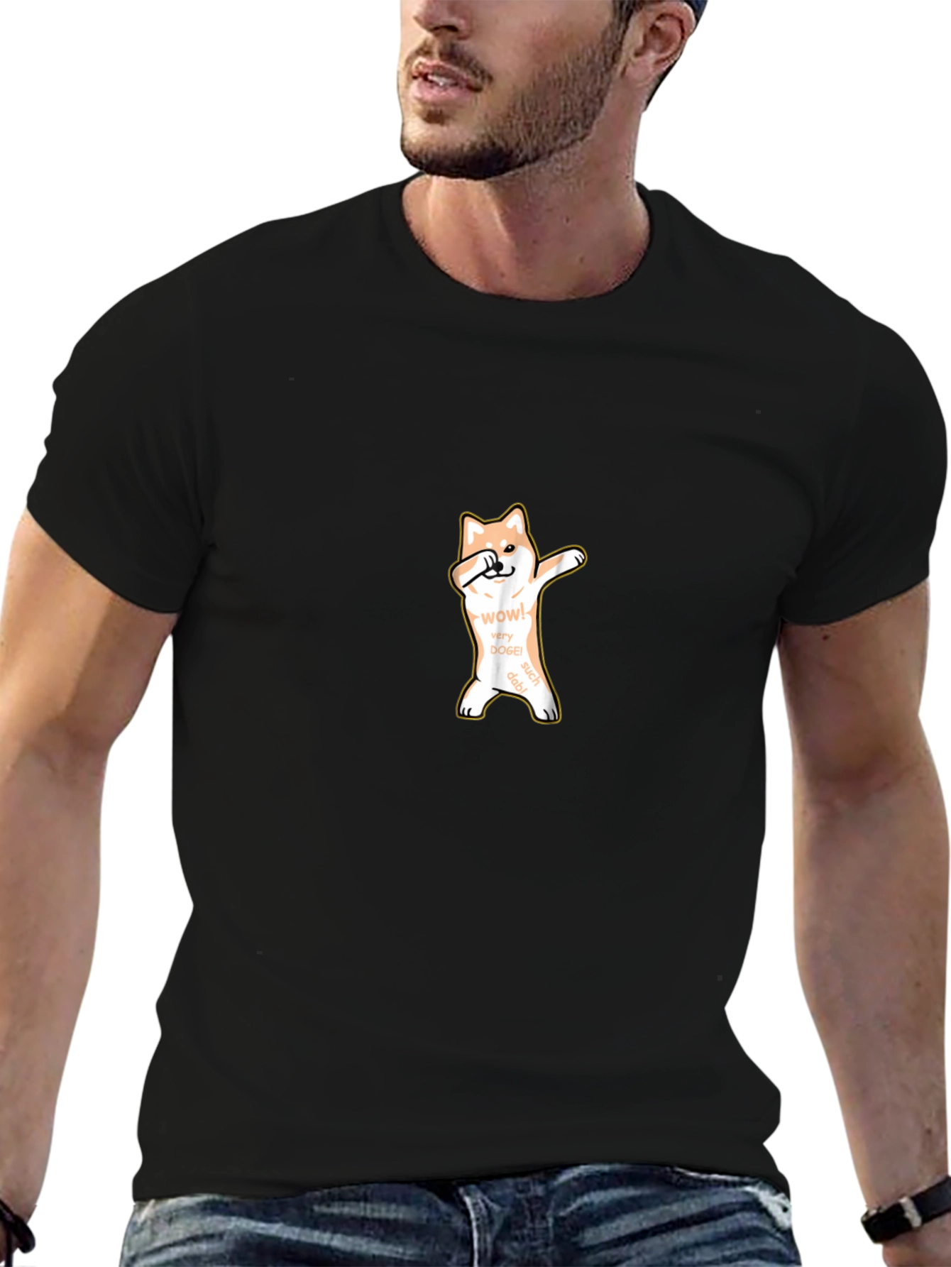 Dabbing Doge Meme T-Shirt - Black