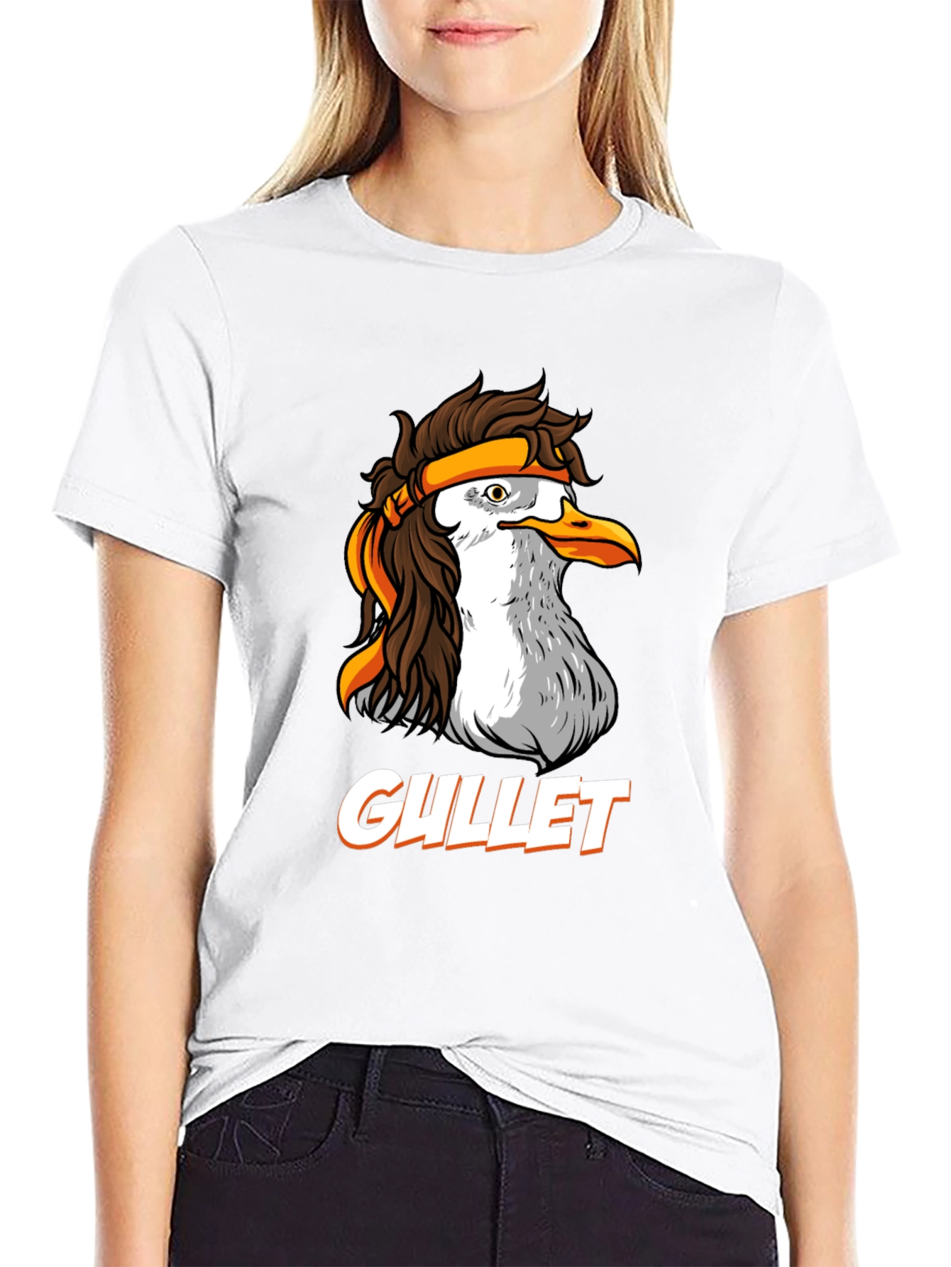 GULLET Seagull Cartoon Graphic Black T-Shirt