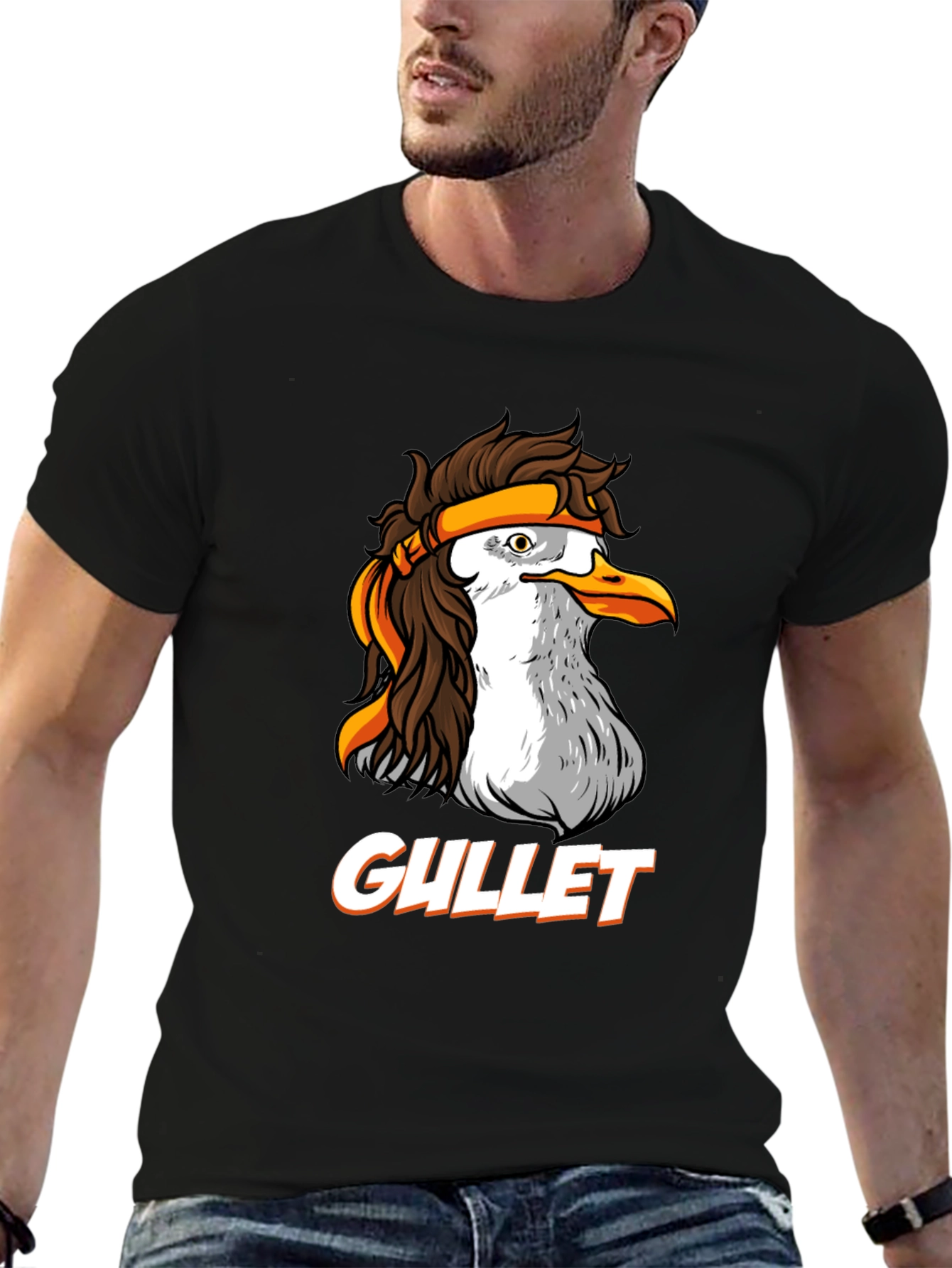 GULLET Seagull Cartoon Graphic Black T-Shirt