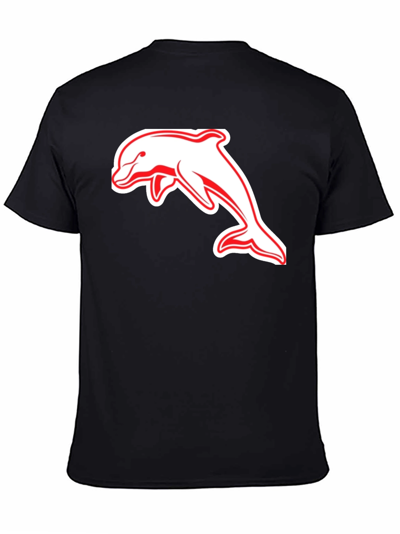 Black T-Shirt with Dolphin Graphic