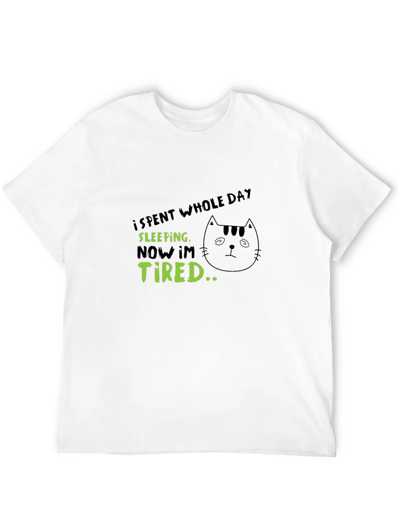 Funny Sleeping Cat T-Shirt - Im Tired Graphic Tee