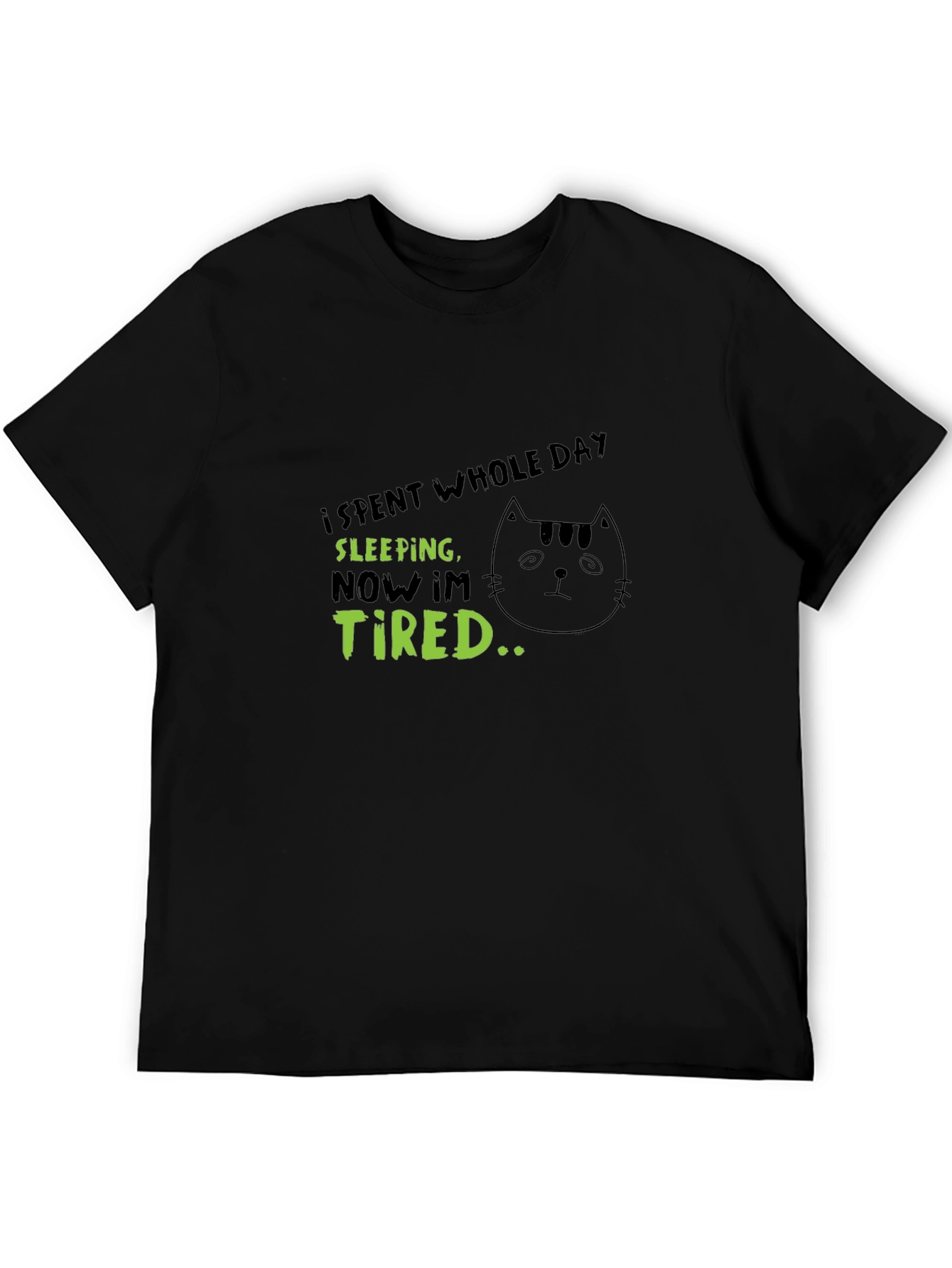 Funny Sleeping Cat T-Shirt - Im Tired Graphic Tee