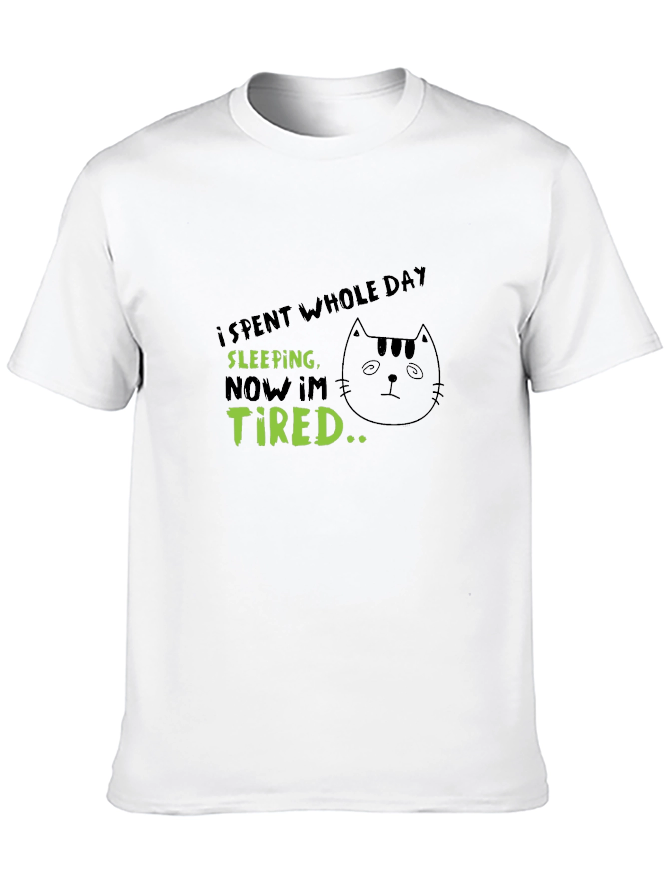 Funny Sleeping Cat T-Shirt - Im Tired Graphic Tee