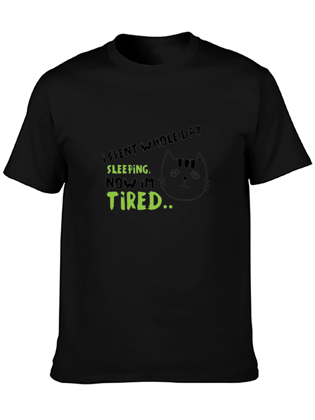 Funny Sleeping Cat T-Shirt - Im Tired Graphic Tee