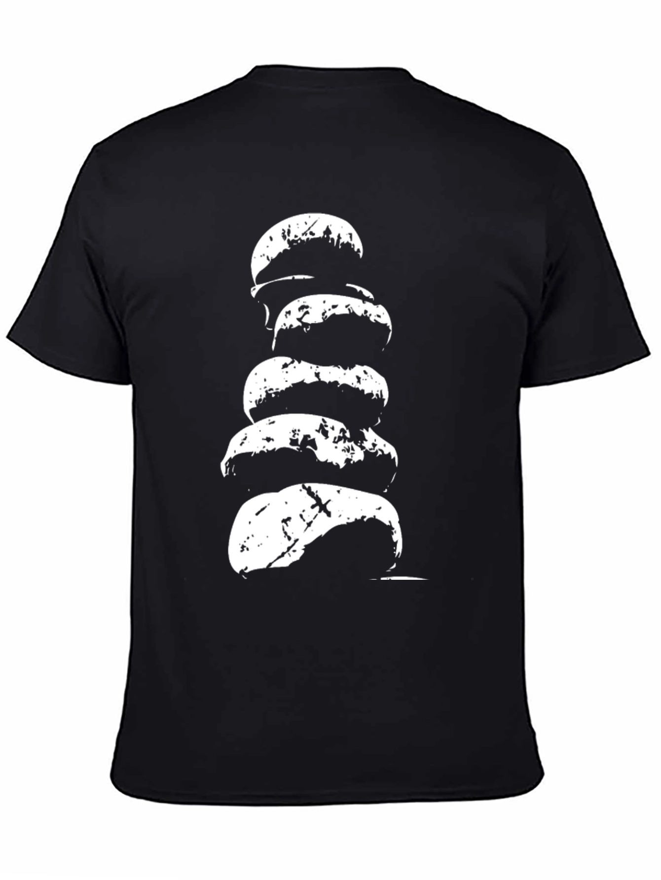 Stacked Rock Graphic Tee - Mens Black Cotton T-Shirt