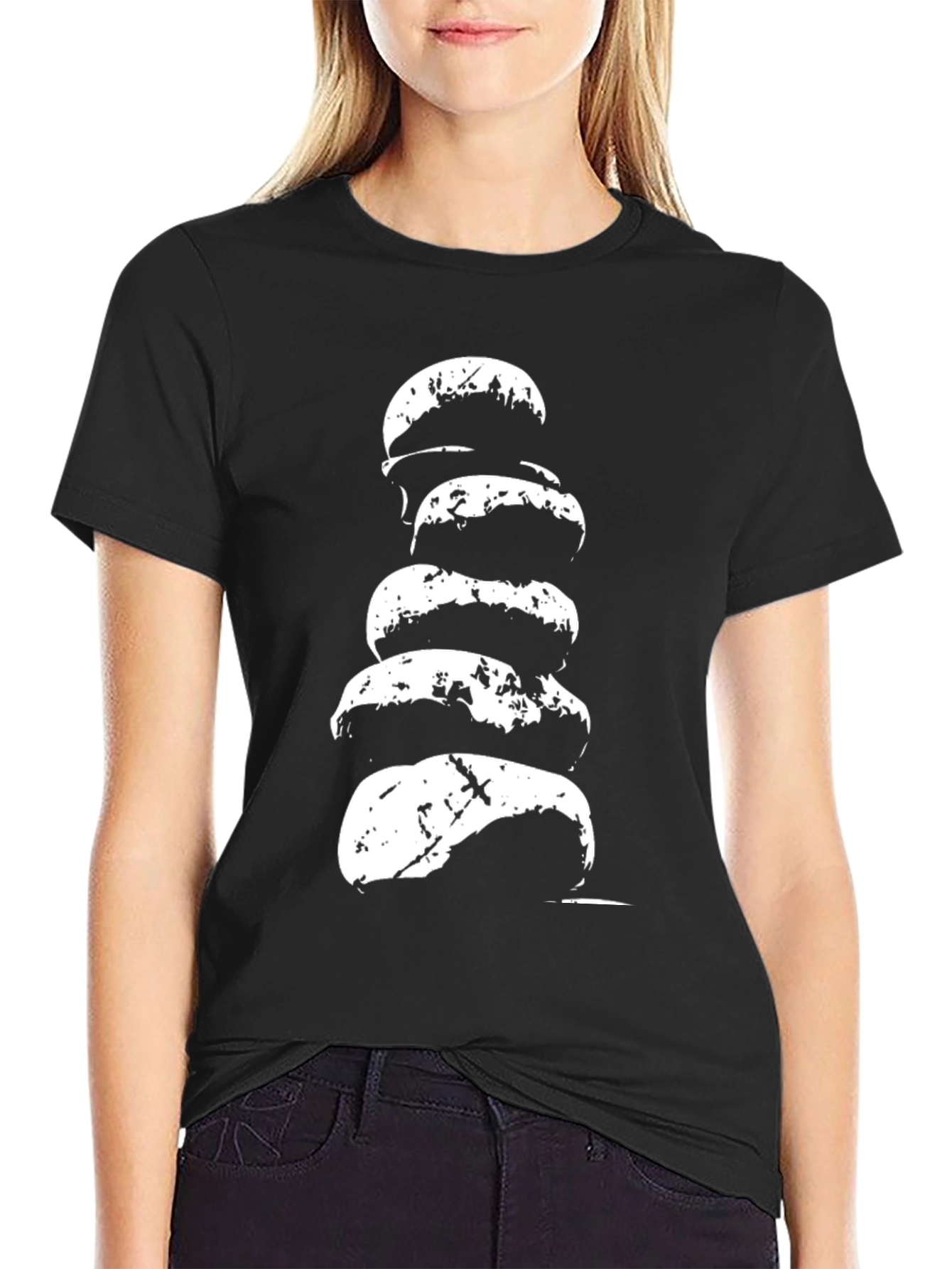 Stacked Rock Graphic Tee - Mens Black Cotton T-Shirt