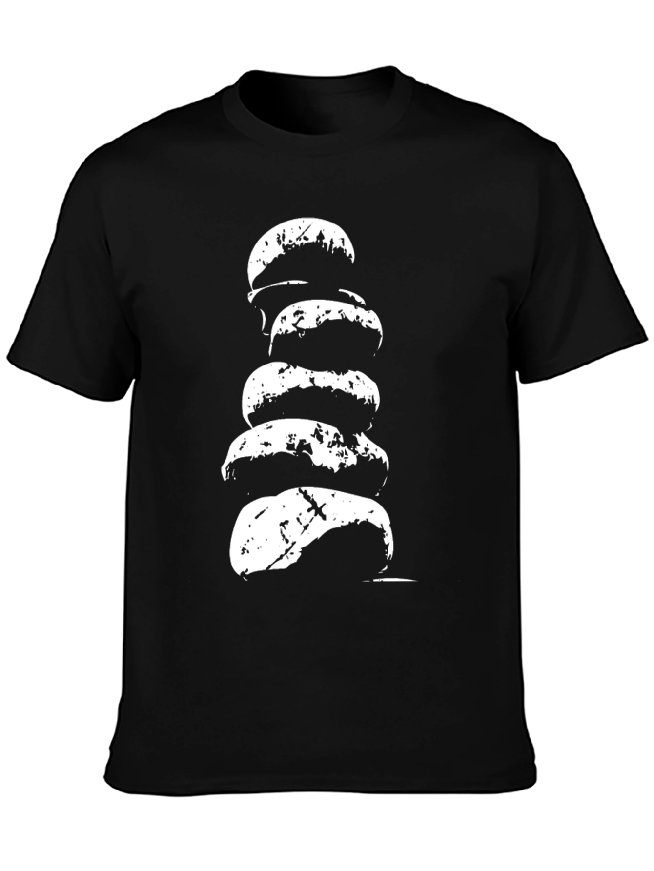 Stacked Rock Graphic Tee - Mens Black Cotton T-Shirt