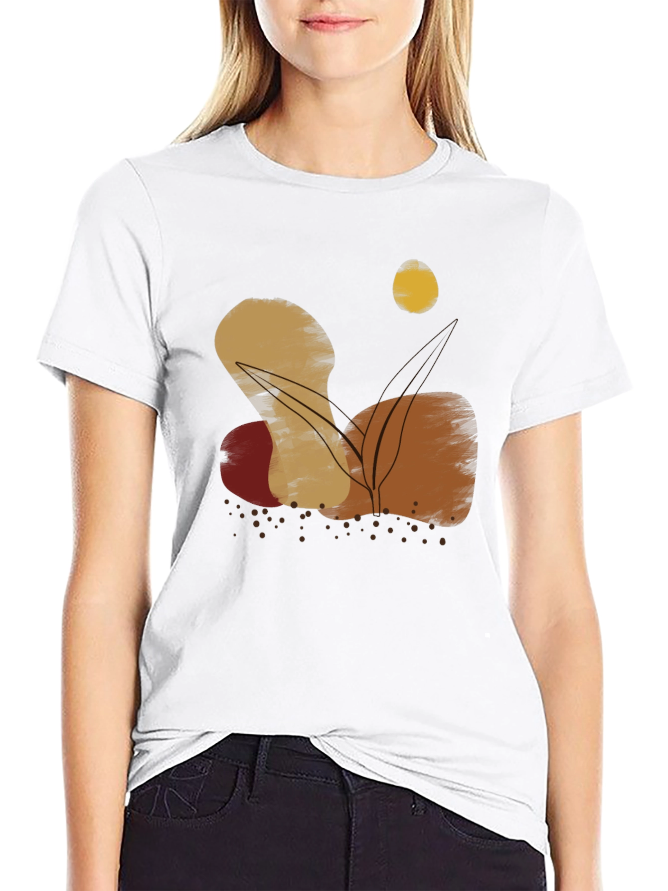 Abstract Graphic Print Crewneck T-Shirt