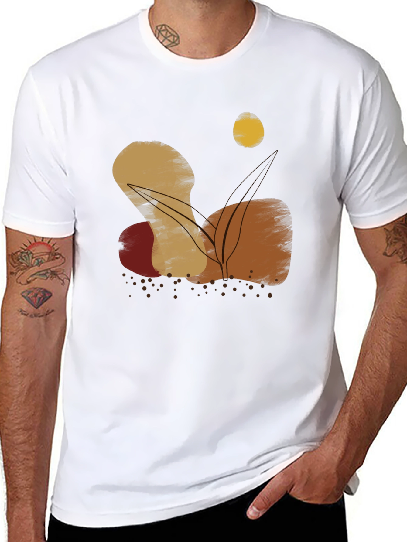 Abstract Graphic Print Crewneck T-Shirt