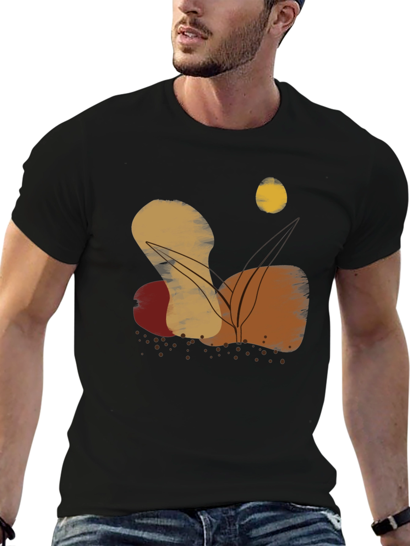 Abstract Graphic Print Crewneck T-Shirt