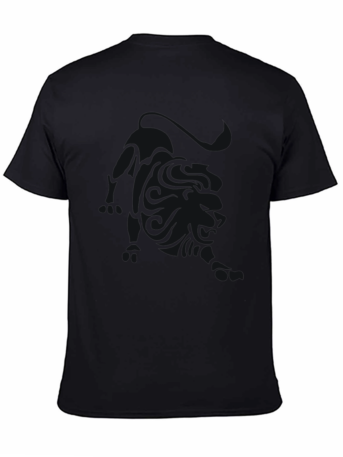 Mens Solid Black Crew Neck Short Sleeve T-Shirt