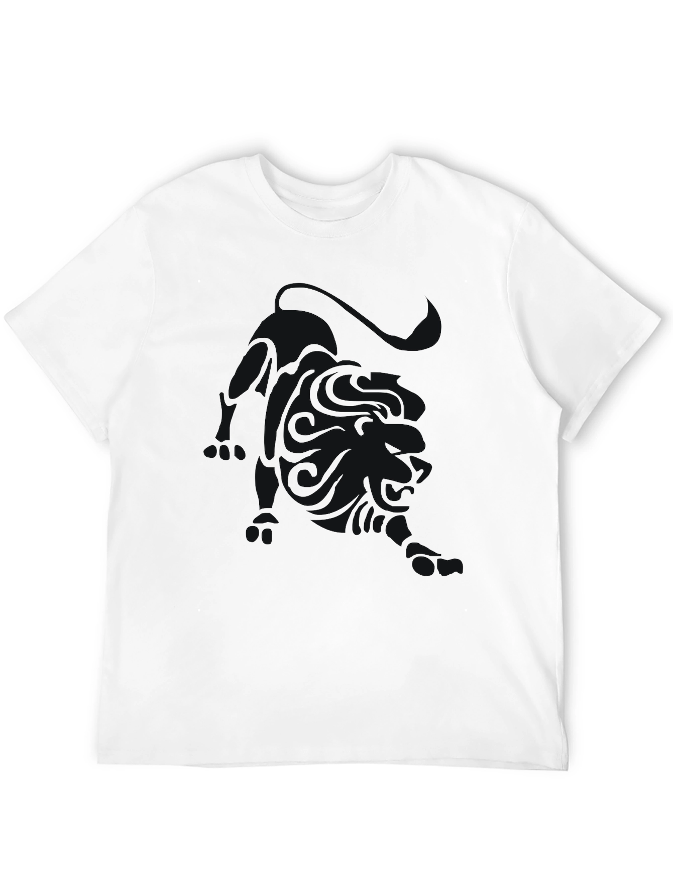 Mens Solid Black Crew Neck Short Sleeve T-Shirt