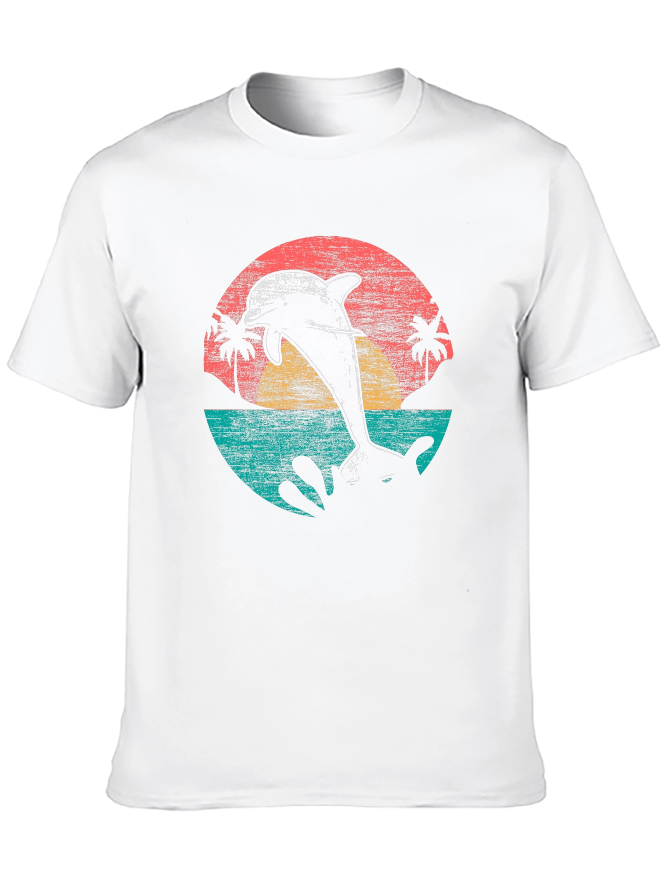 Retro Dolphin Sunset T-Shirt - Coastal Style