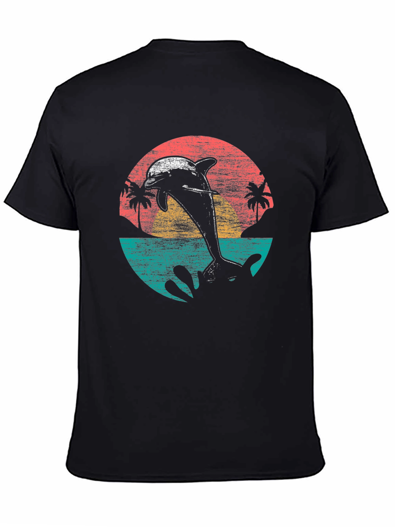 Retro Dolphin Sunset T-Shirt - Coastal Style