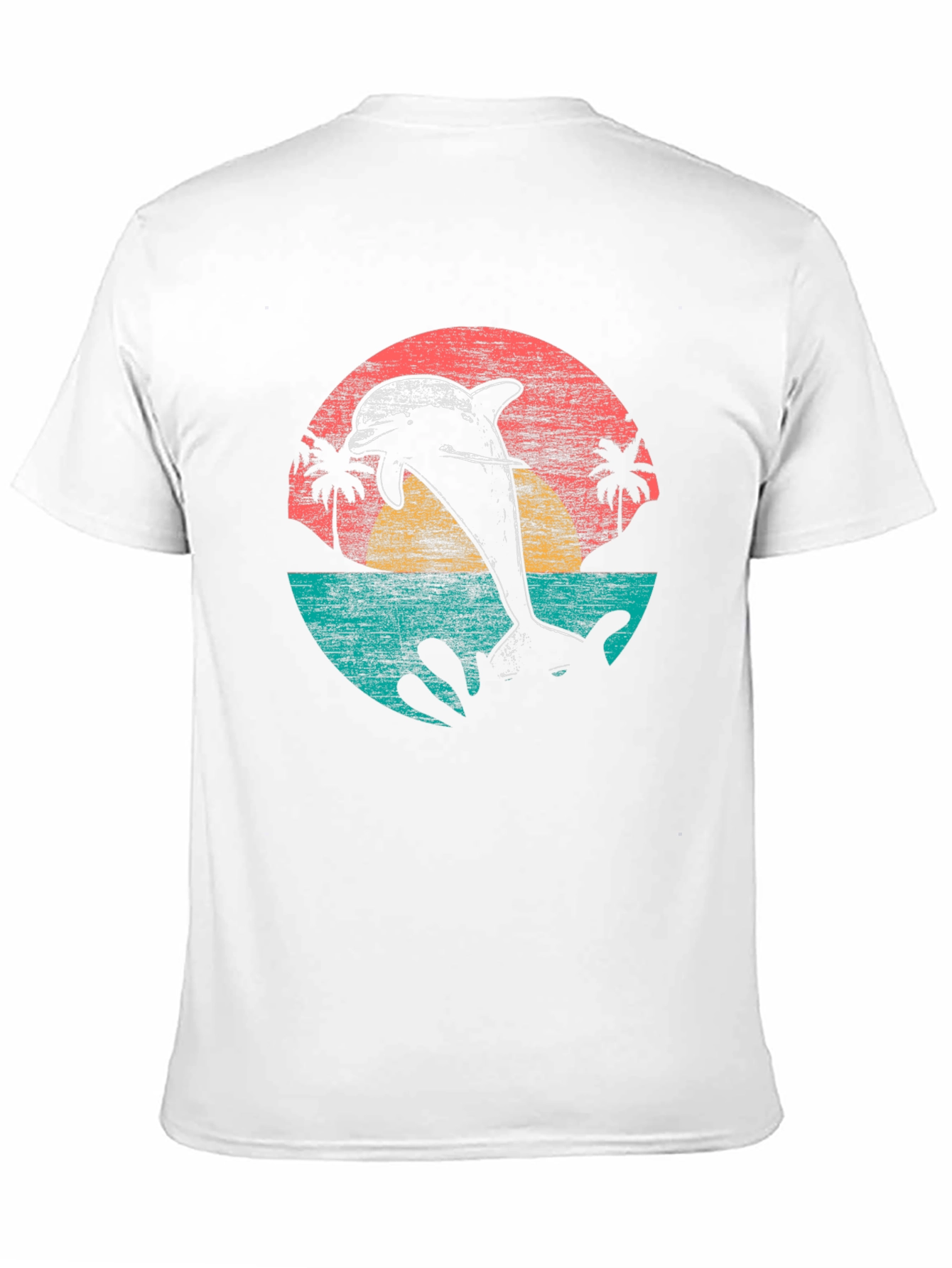 Retro Dolphin Sunset T-Shirt - Coastal Style