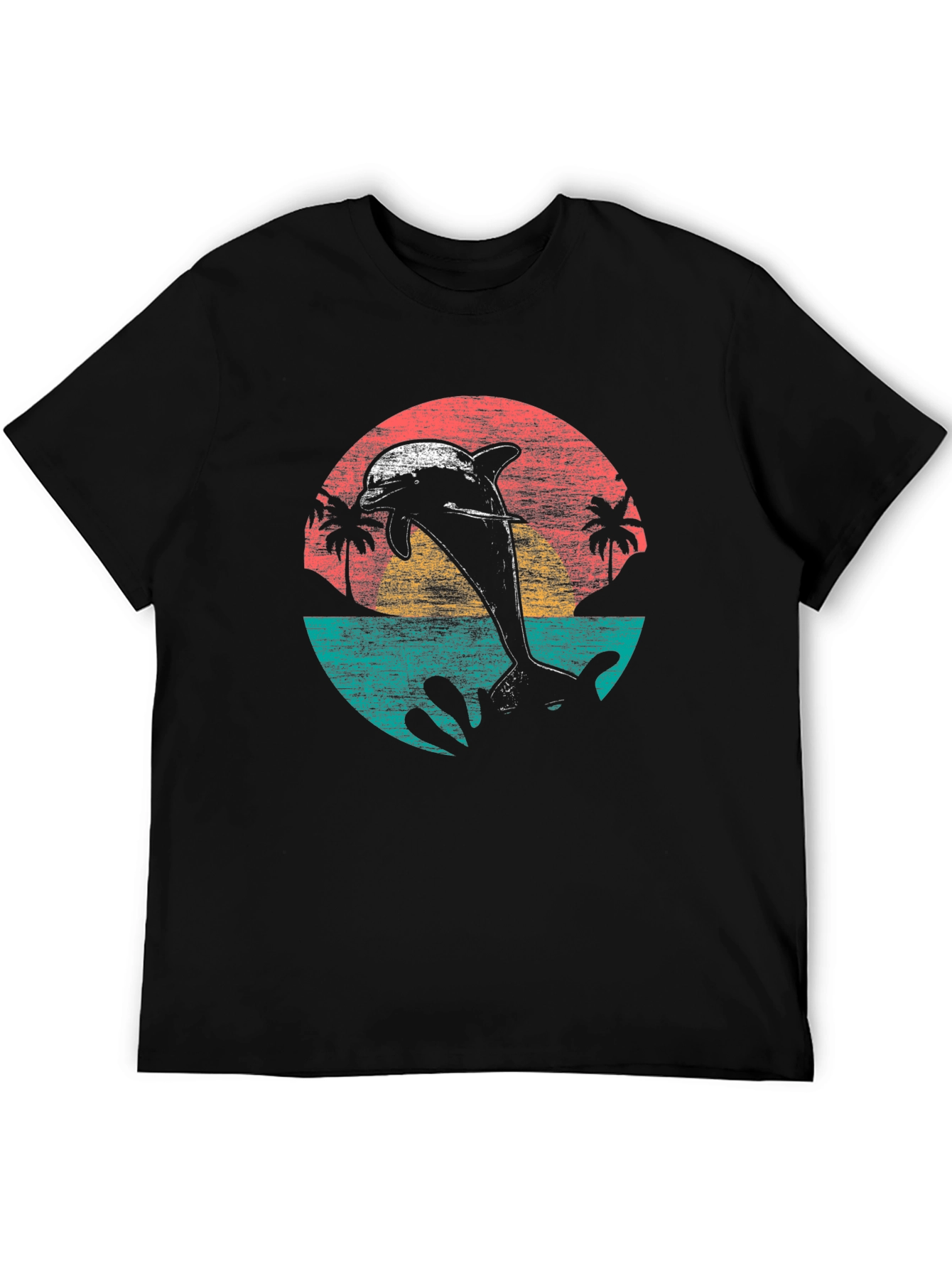 Retro Dolphin Sunset T-Shirt - Coastal Style