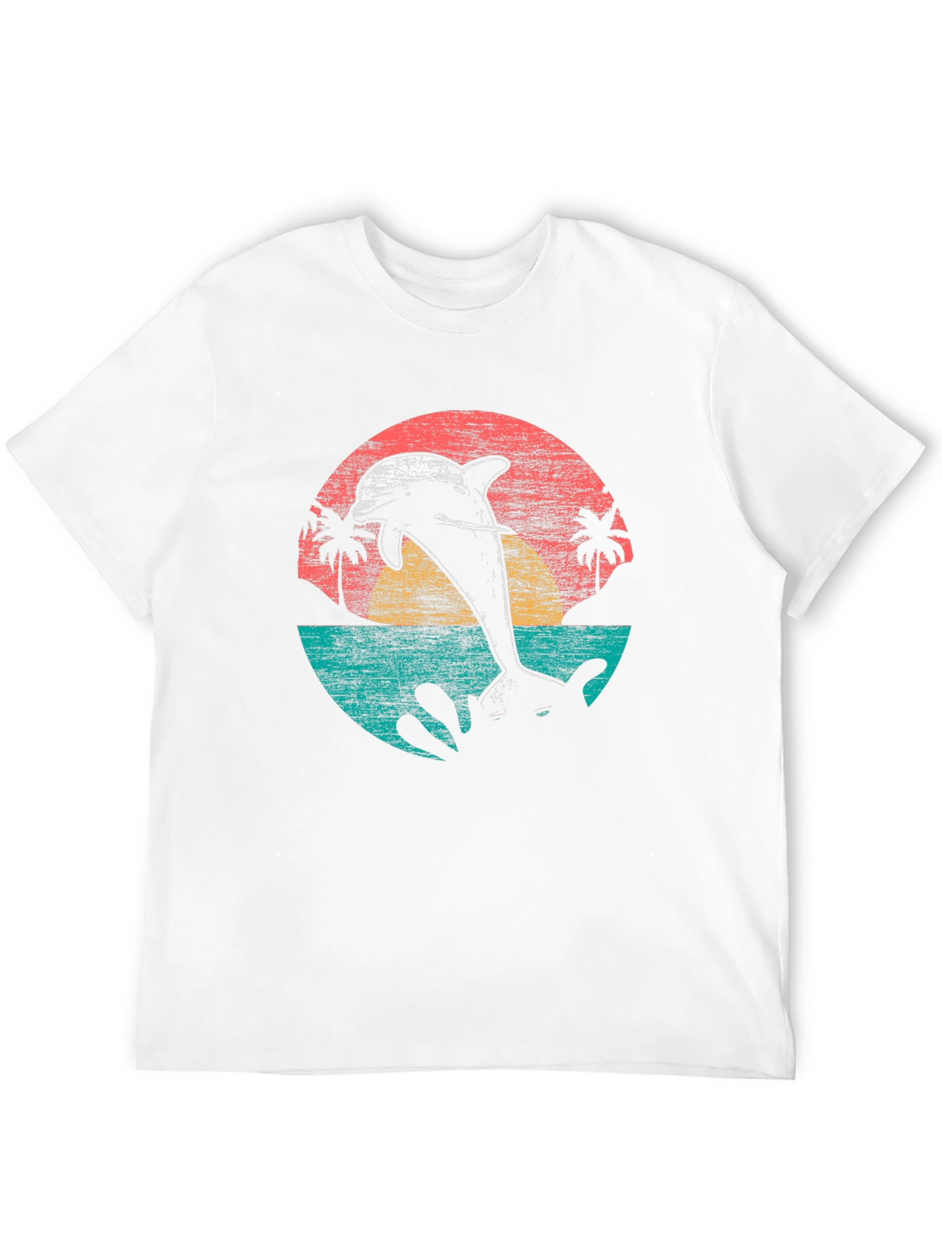 Retro Dolphin Sunset T-Shirt - Coastal Style