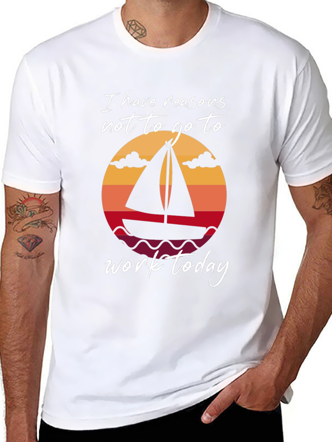 Sailboat Reasons Not to Work Black T-Shirt