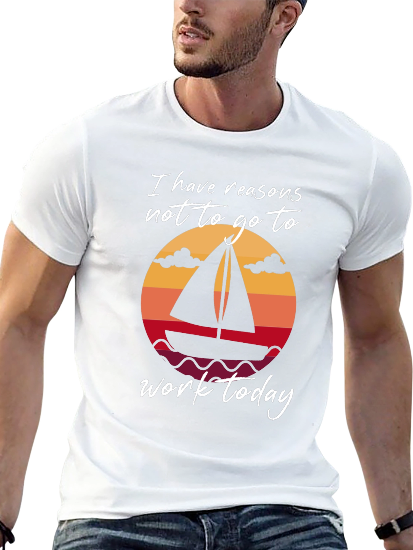 Sailboat Reasons Not to Work Black T-Shirt