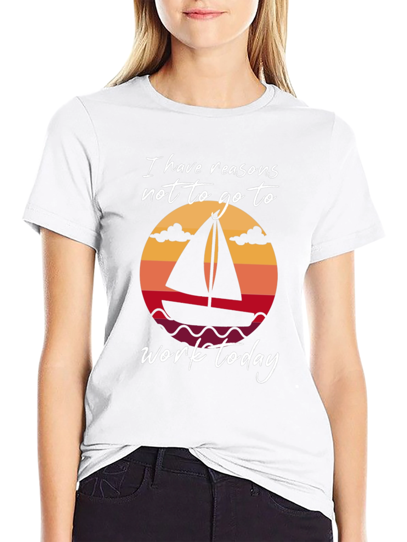 Sailboat Reasons Not to Work Black T-Shirt