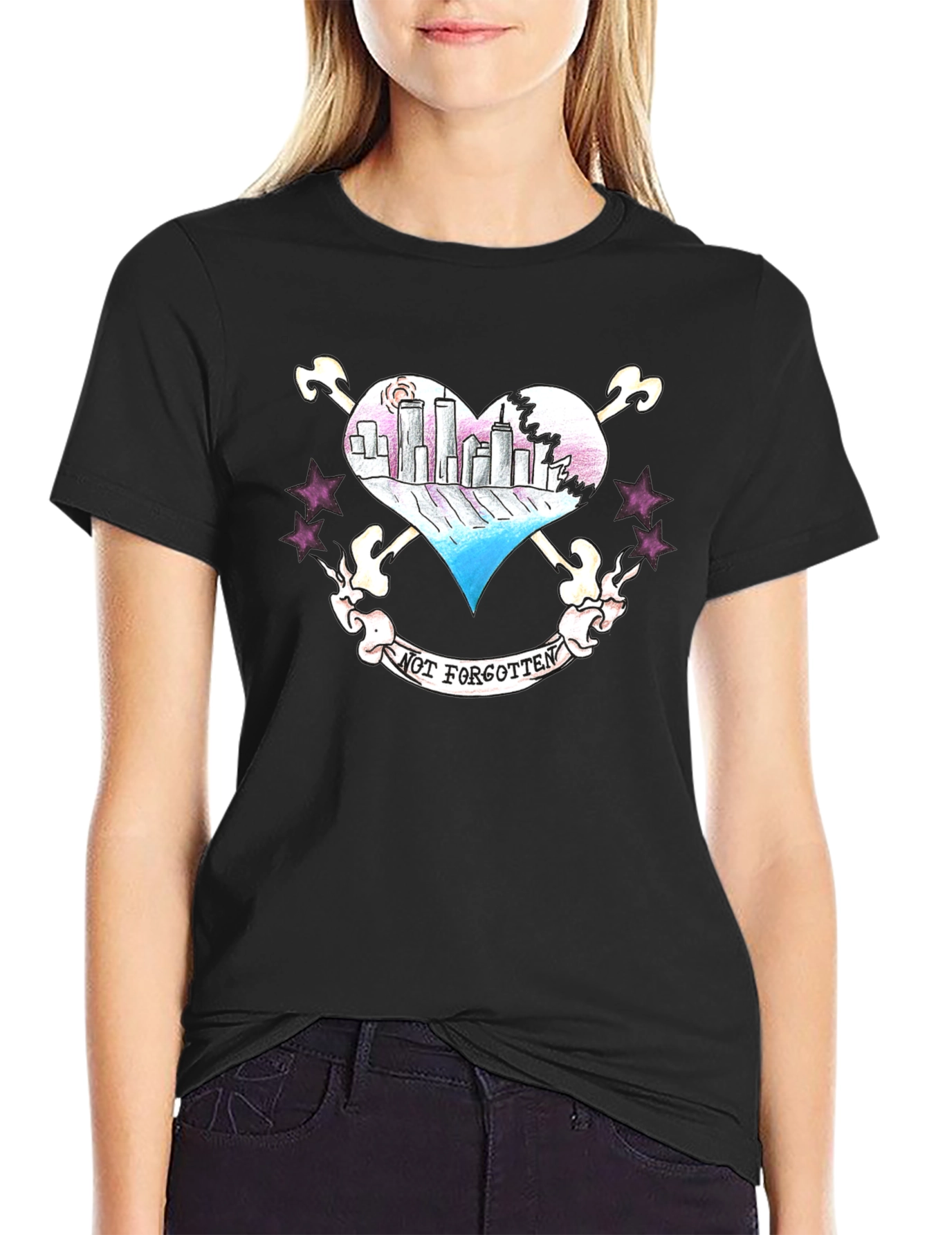 Twin Towers Heart Tattoo T-Shirt