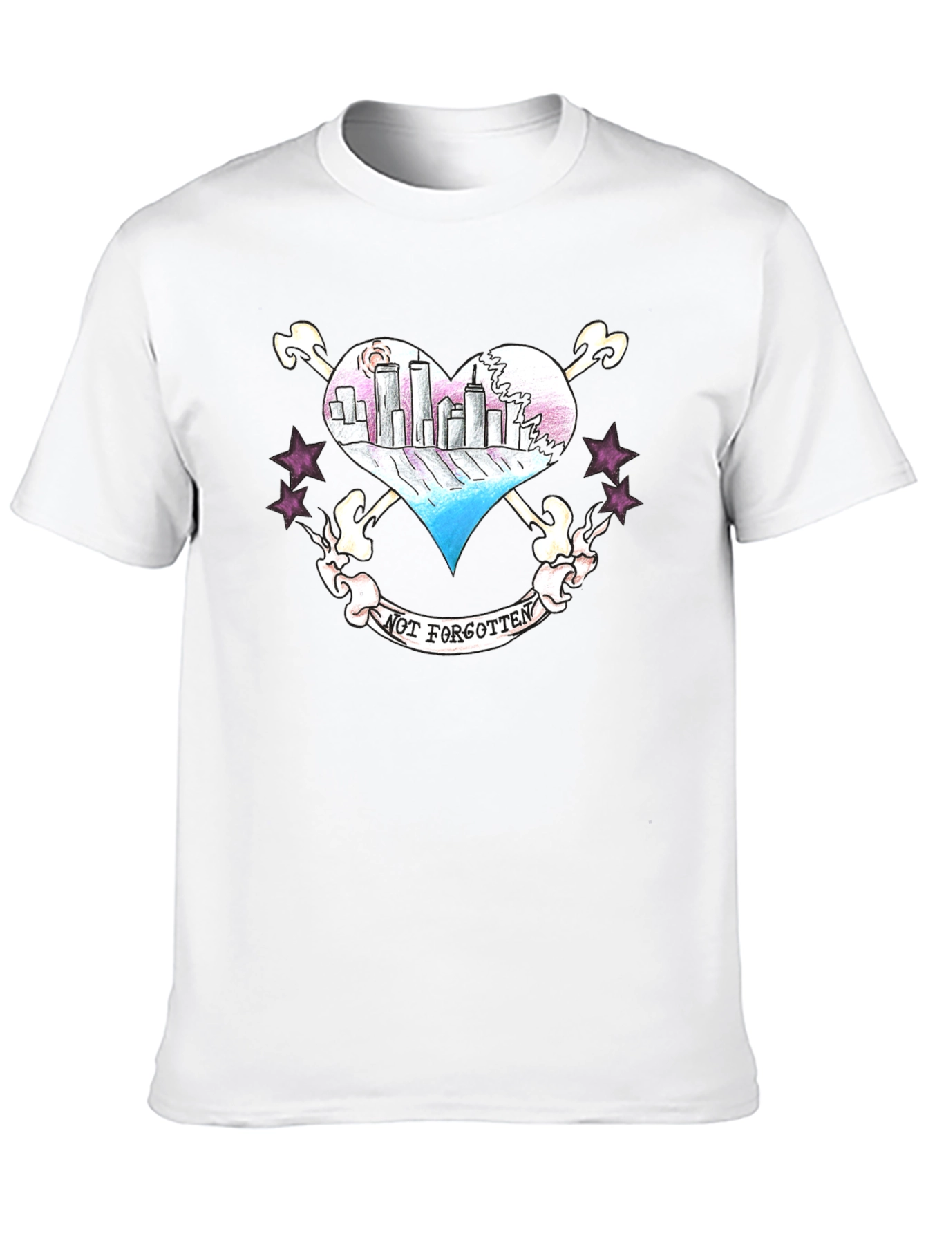 Twin Towers Heart Tattoo T-Shirt