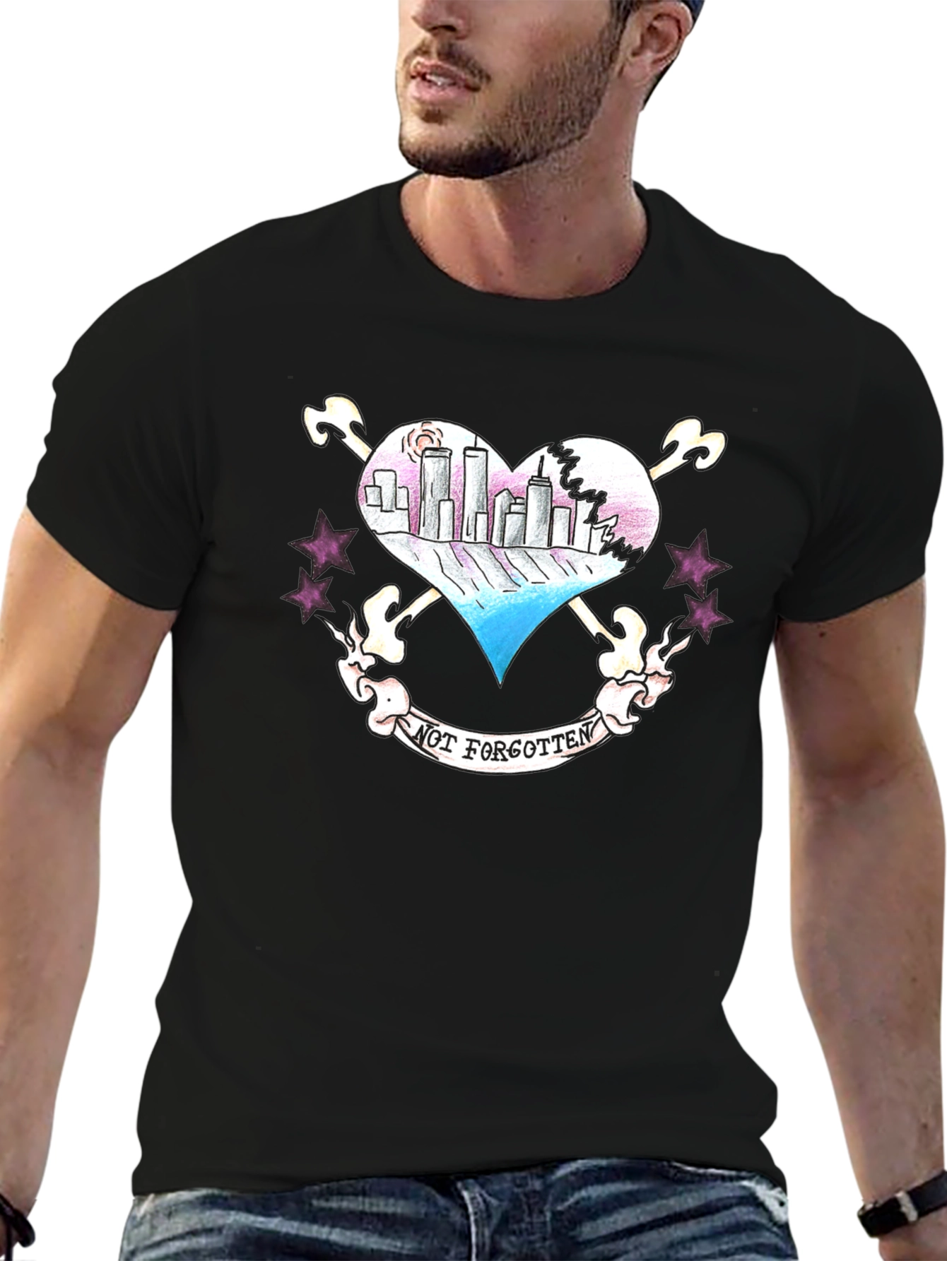 Twin Towers Heart Tattoo T-Shirt