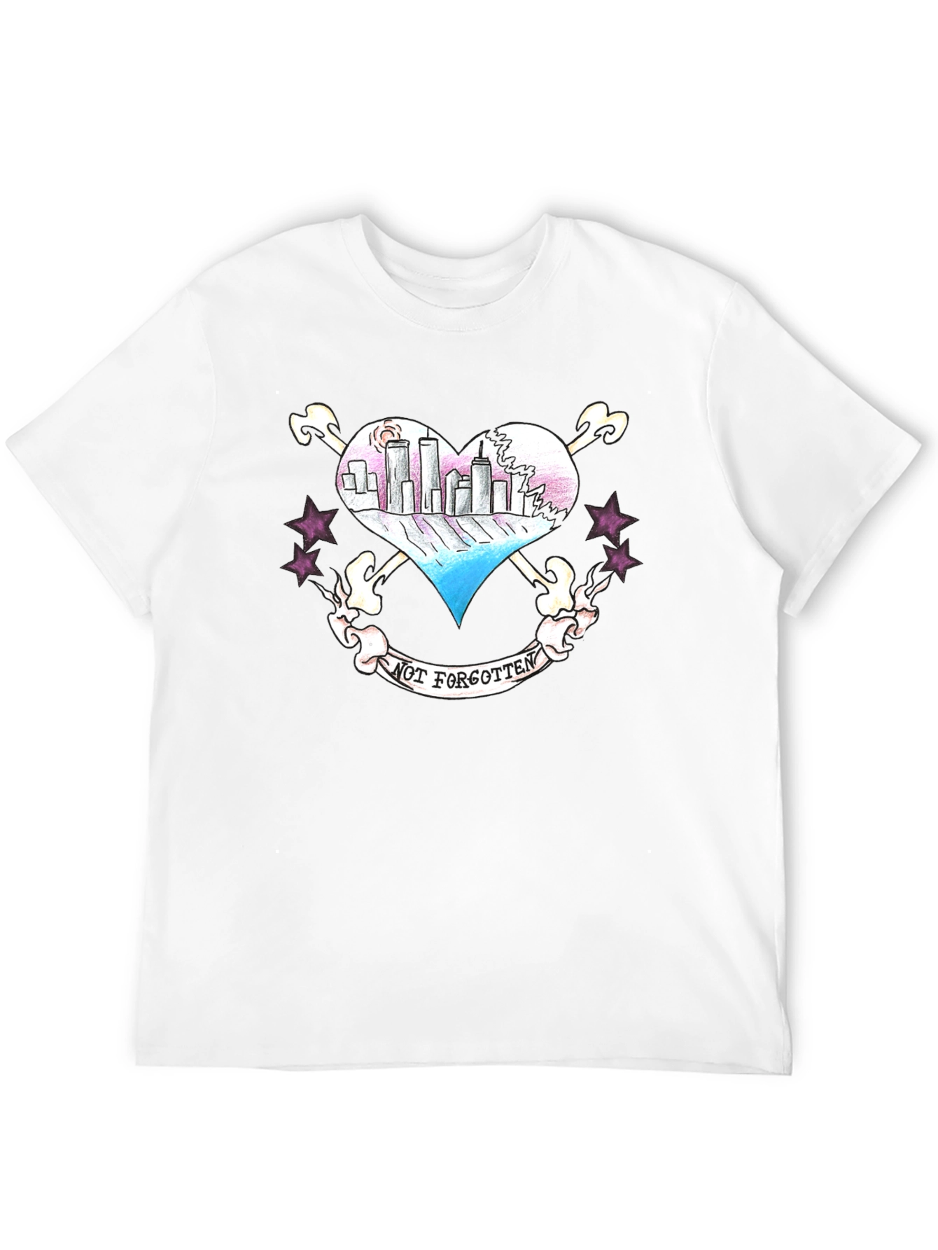 Twin Towers Heart Tattoo T-Shirt
