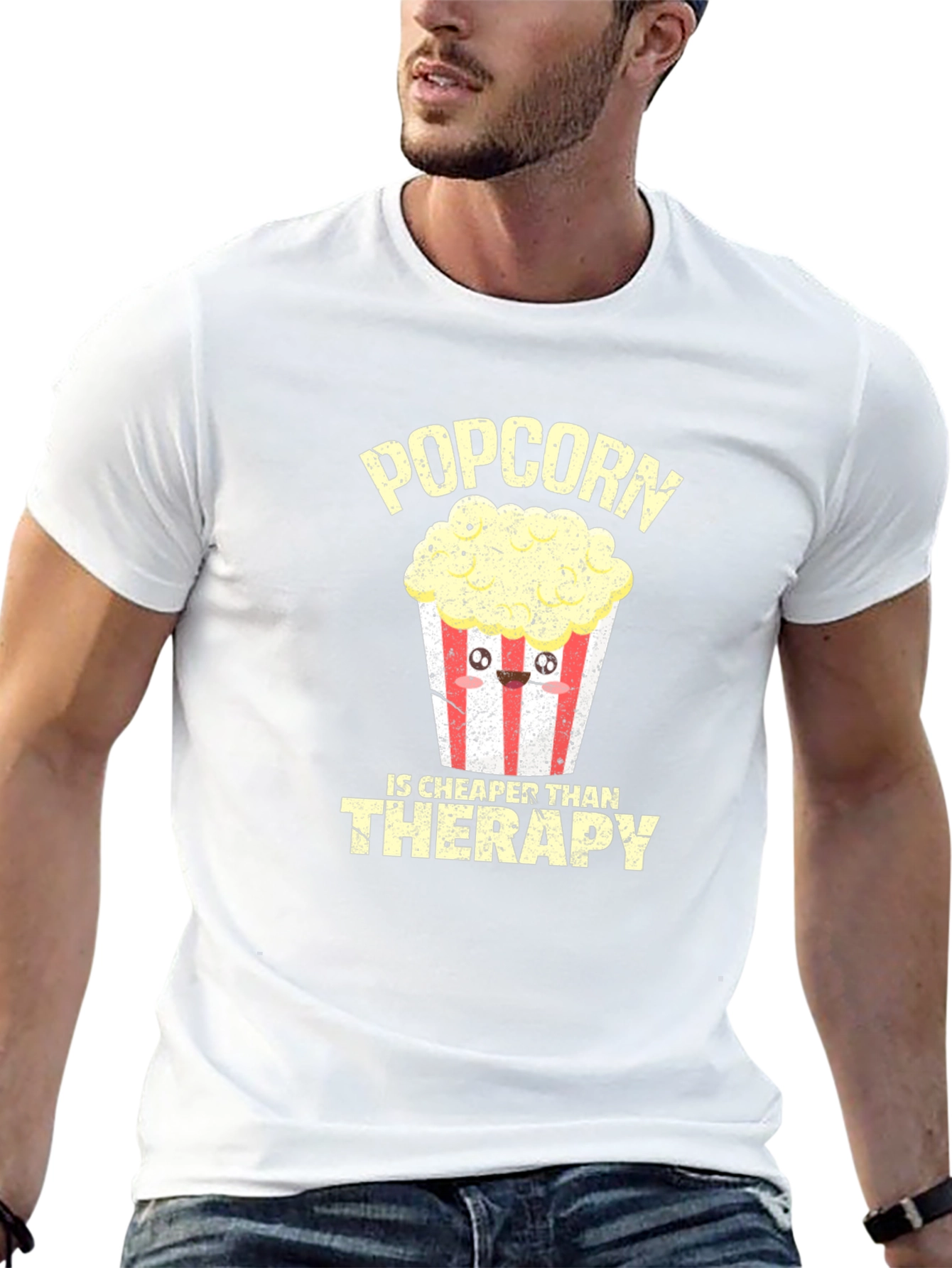Popcorn Cheaper Than Therapy Graphic Tee