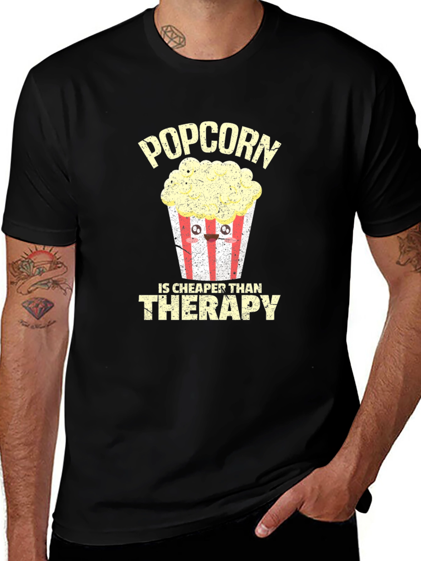 Popcorn Cheaper Than Therapy Graphic Tee