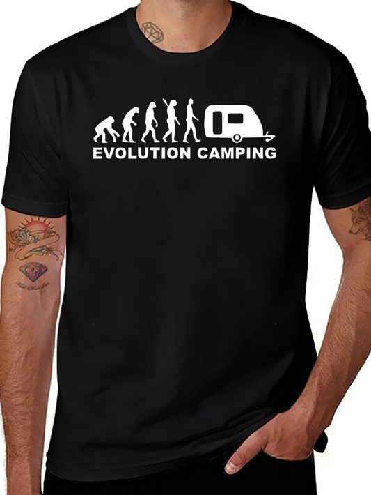 Evolution Camping Black Graphic T-Shirt