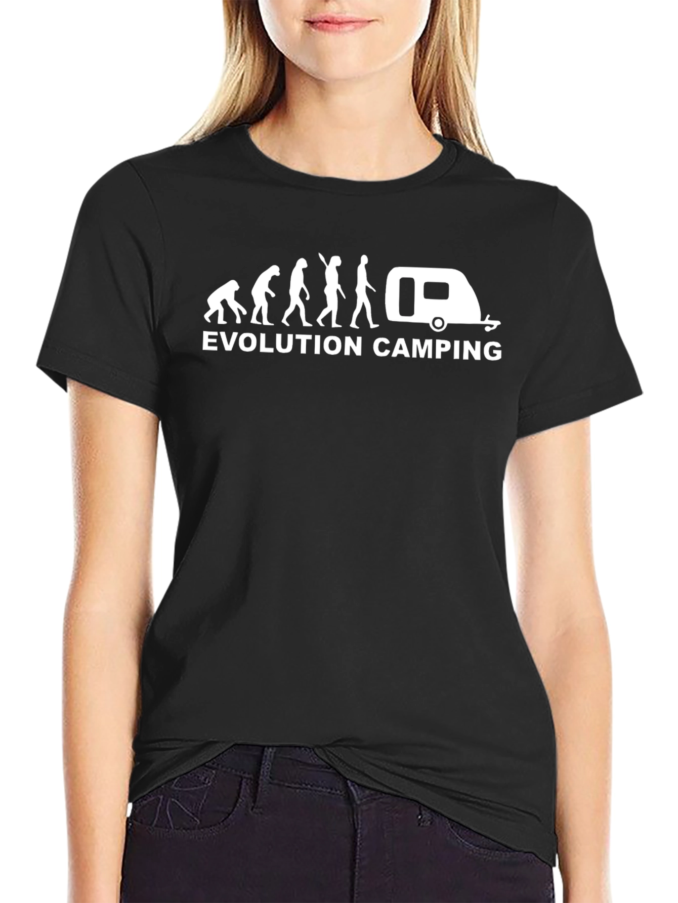 Evolution Camping Black Graphic T-Shirt