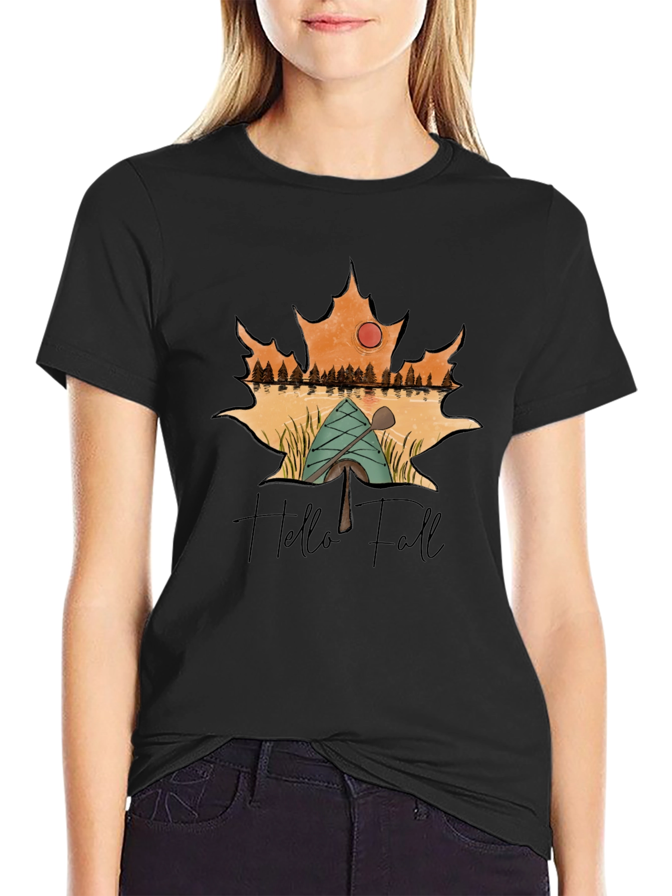 Hello Fall Graphic Tee - Autumn Adventure Shirt