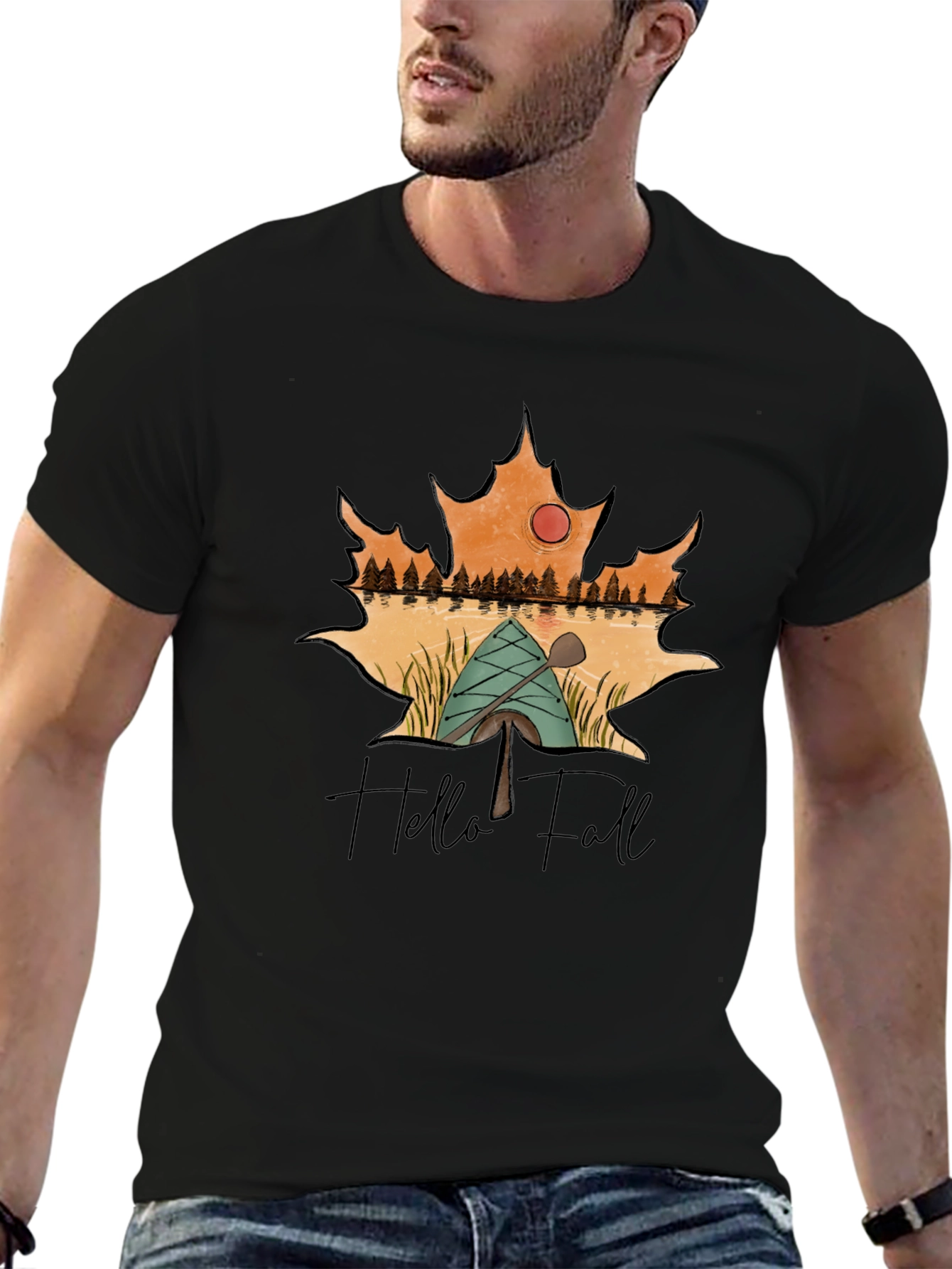 Hello Fall Graphic Tee - Autumn Adventure Shirt