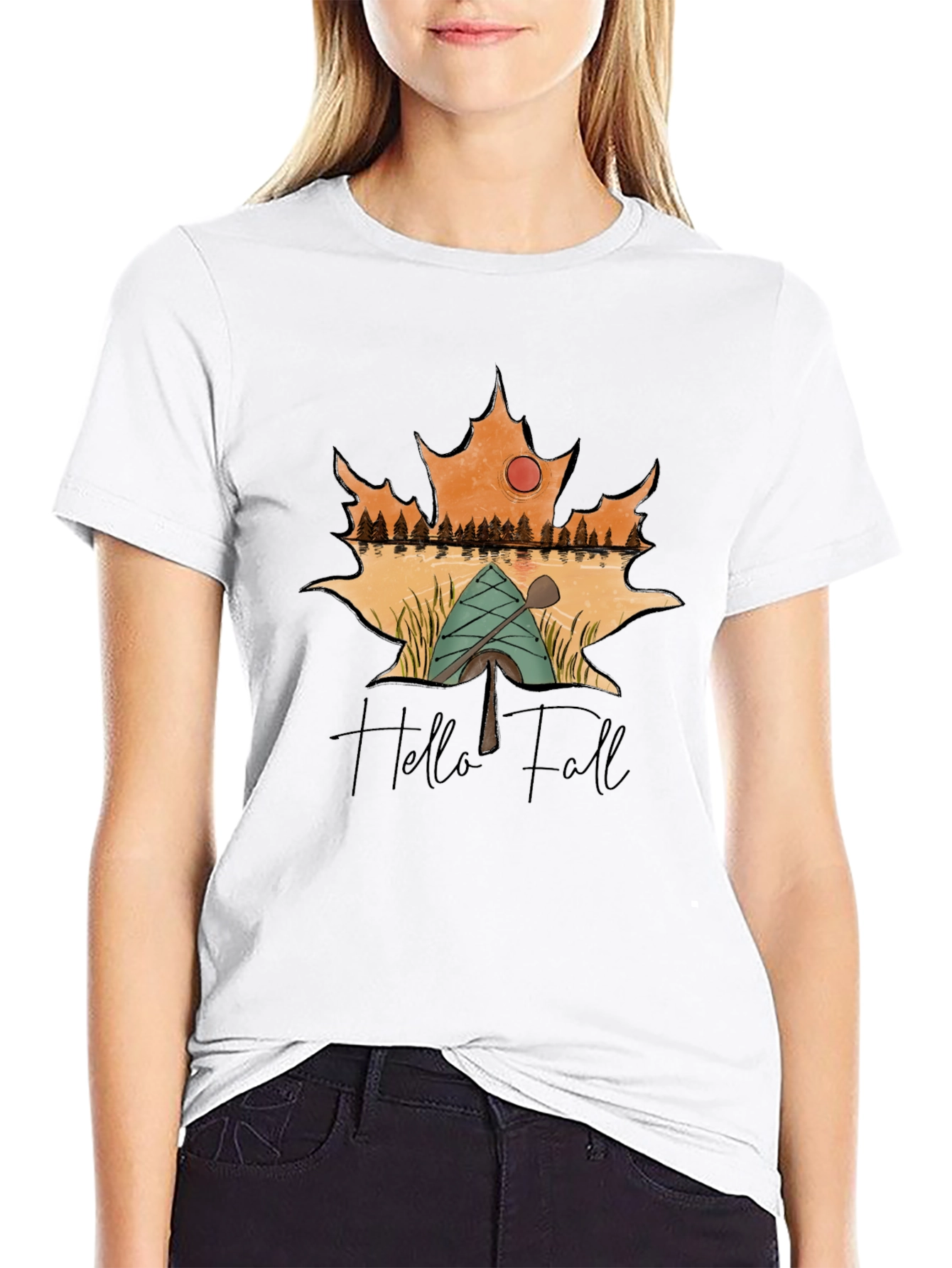 Hello Fall Graphic Tee - Autumn Adventure Shirt