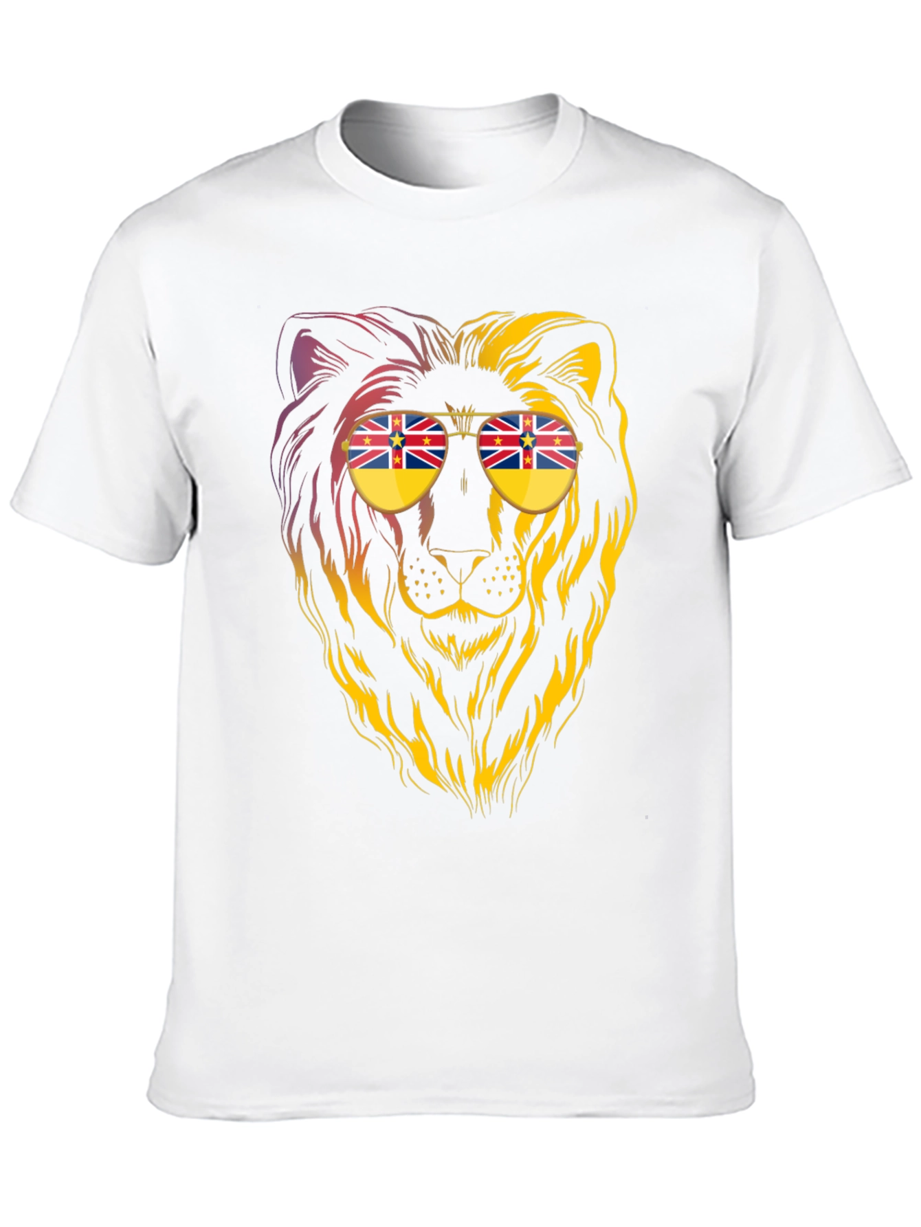 Lion Sunglasses Graphic Tee - Cool & Unique Design