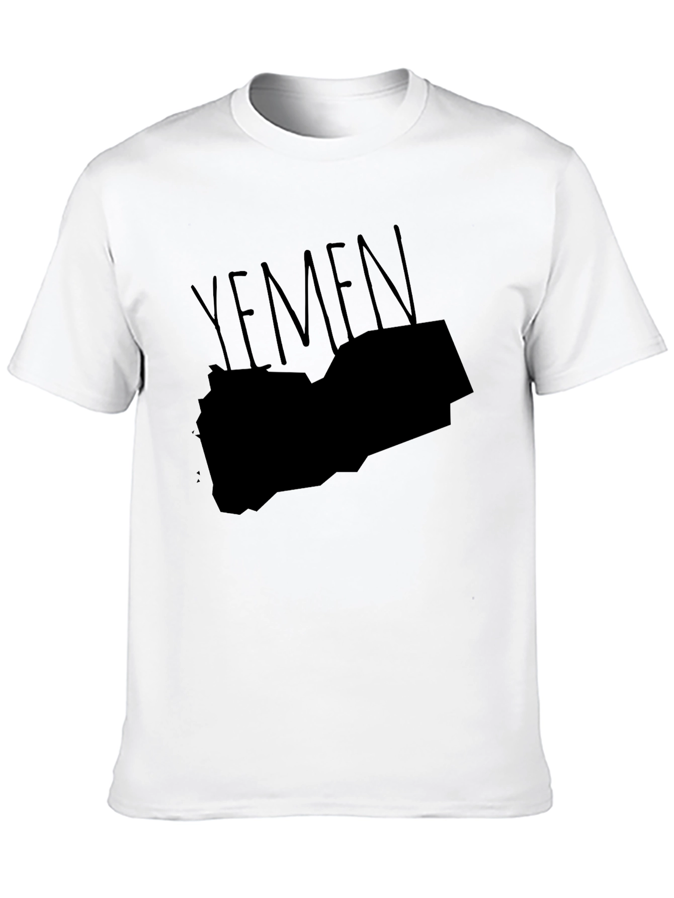Yemen Map Graphic Tee - Black Cotton T-Shirt