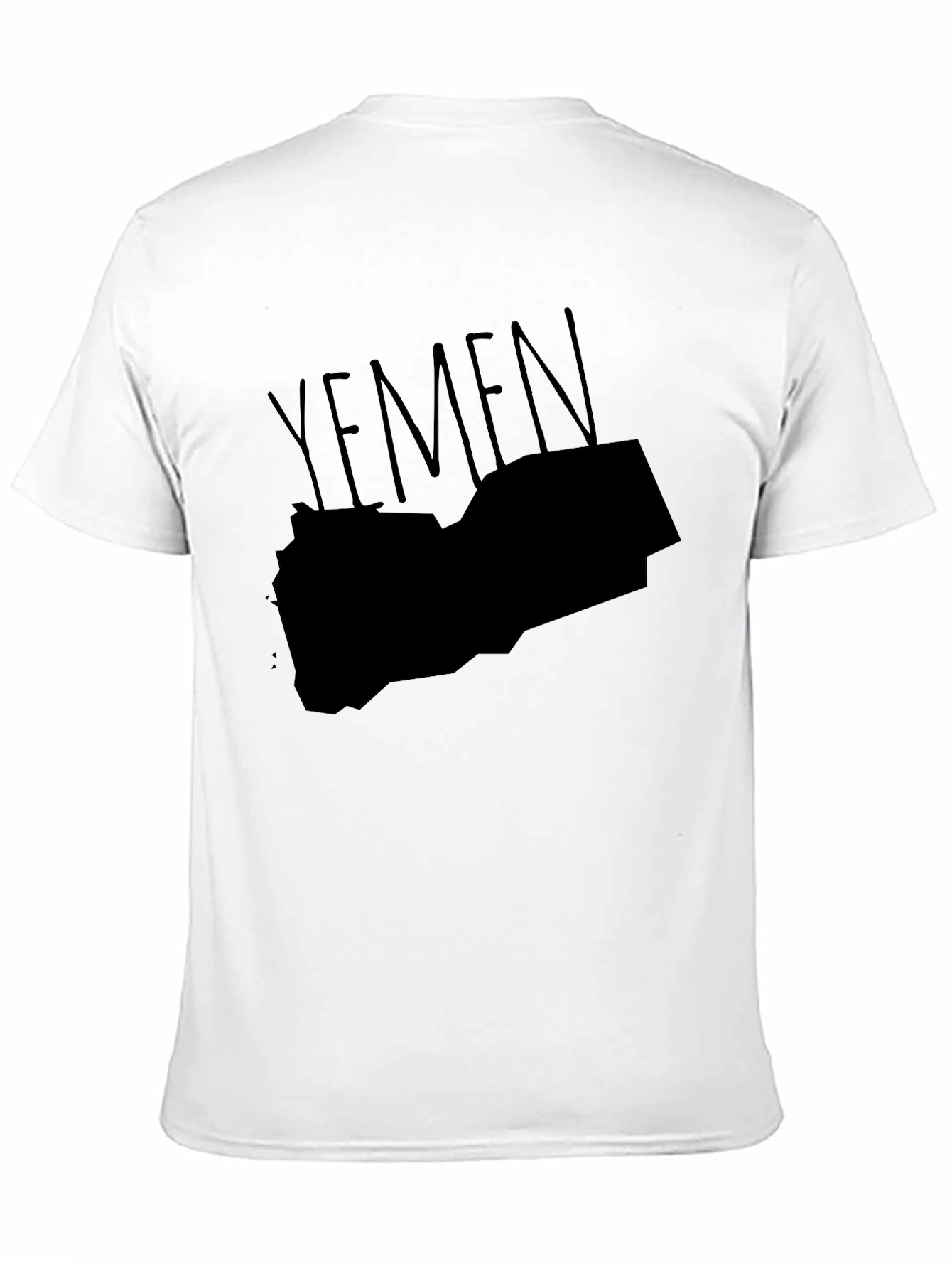 Yemen Map Graphic Tee - Black Cotton T-Shirt
