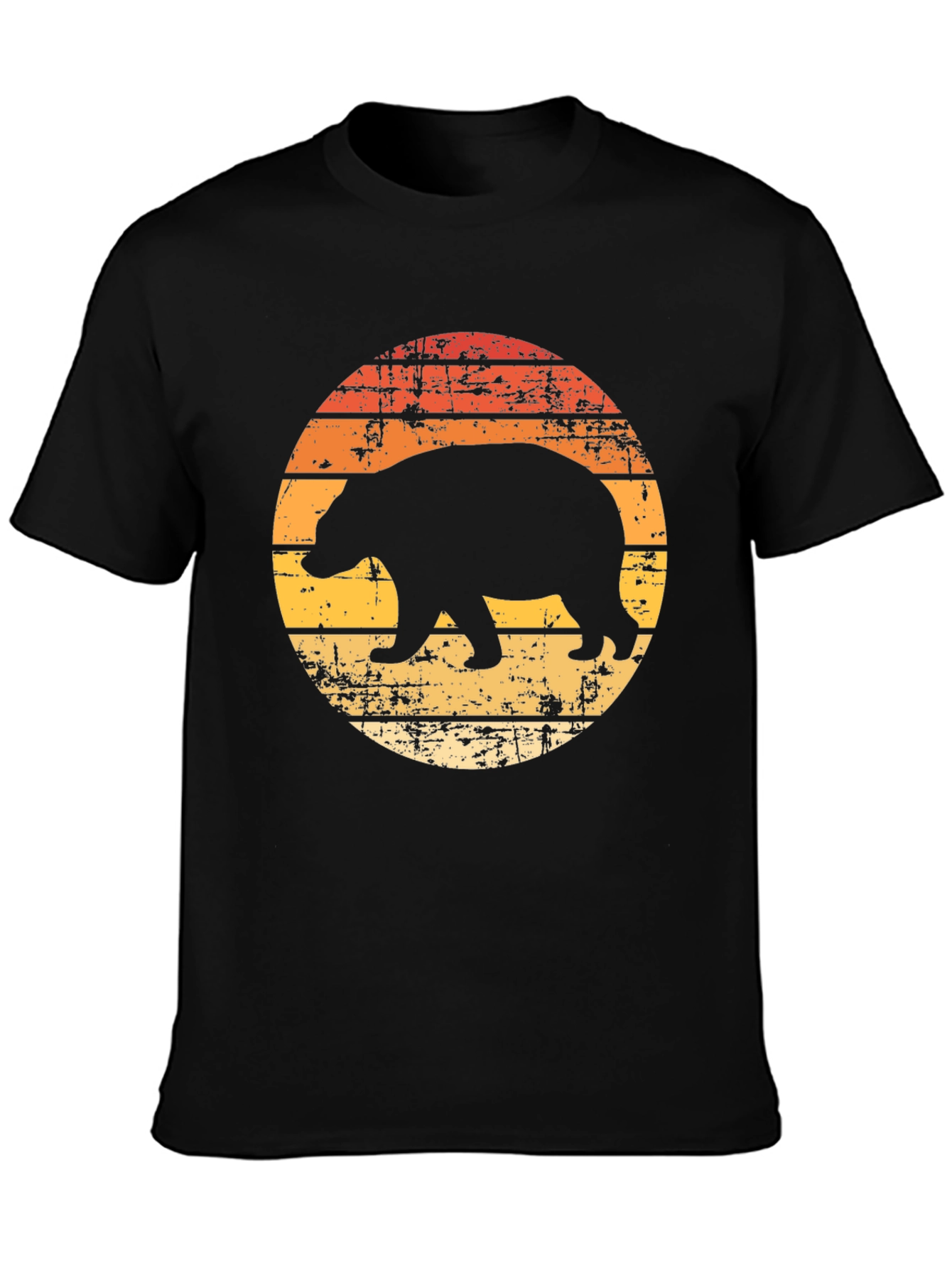 Retro Bear Graphic Tee - Black