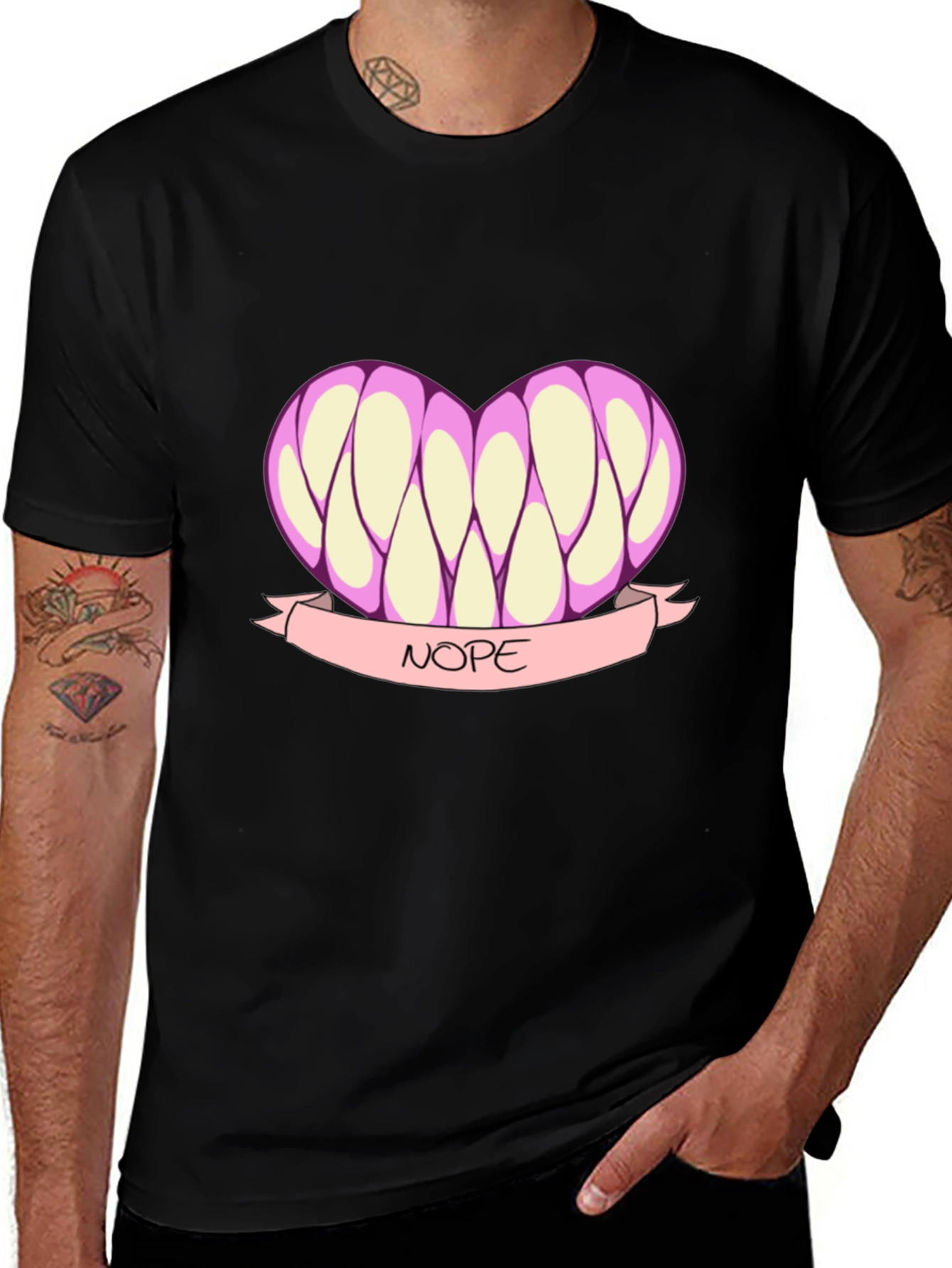 Nope Heart T-Shirt - Funny Graphic Tee
