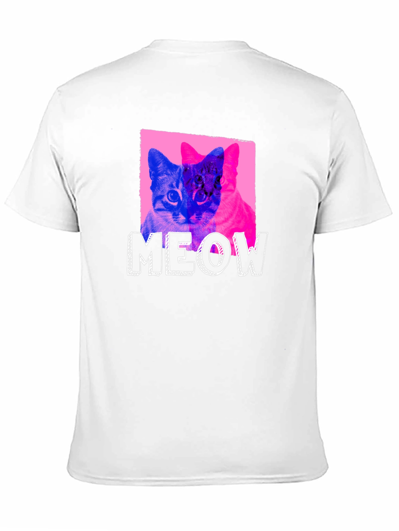 Meow Cat Graphic T-Shirt - Novelty Pet Lover Tee