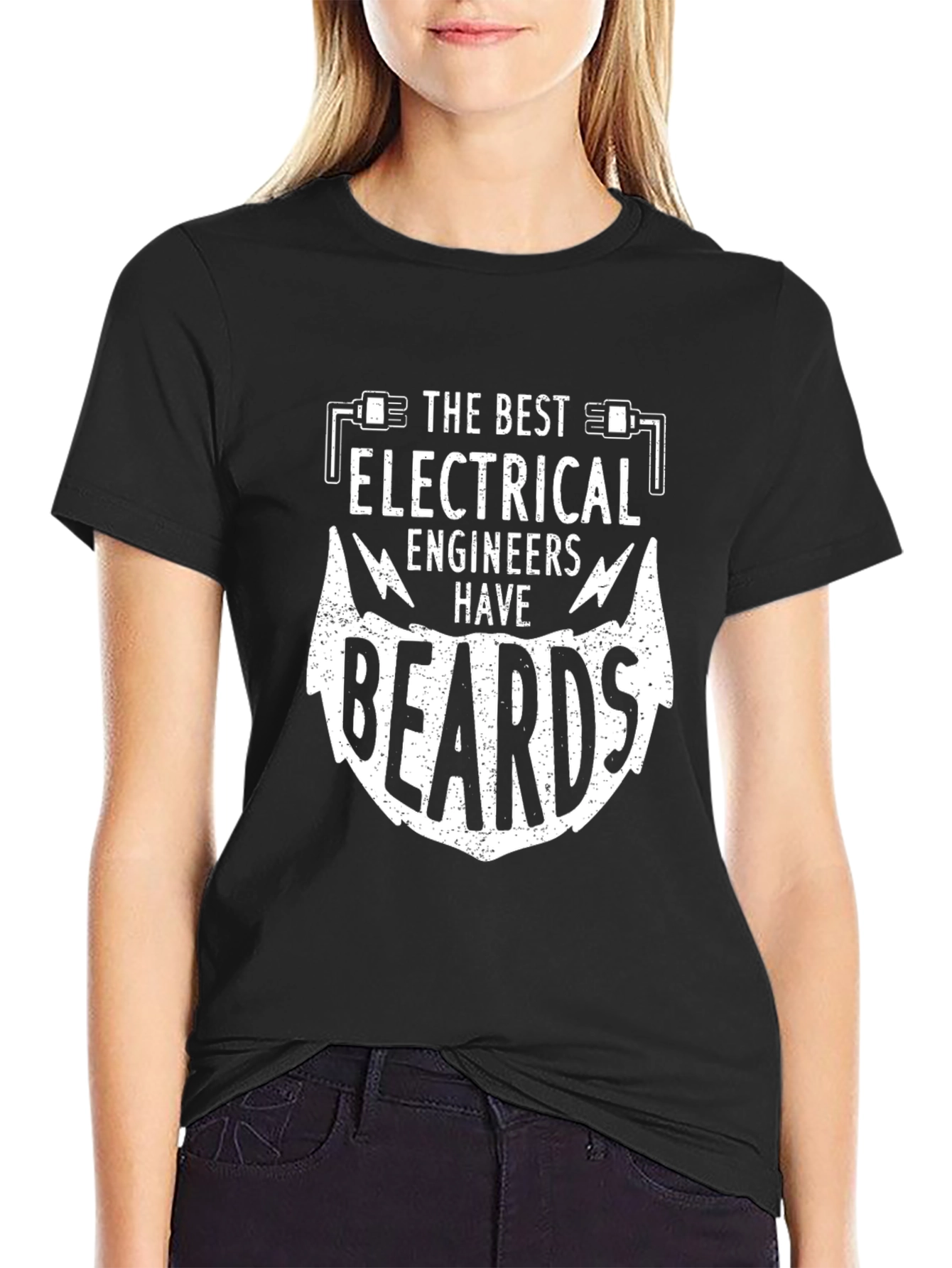 Electrical Engineer Beard T-Shirt - Black