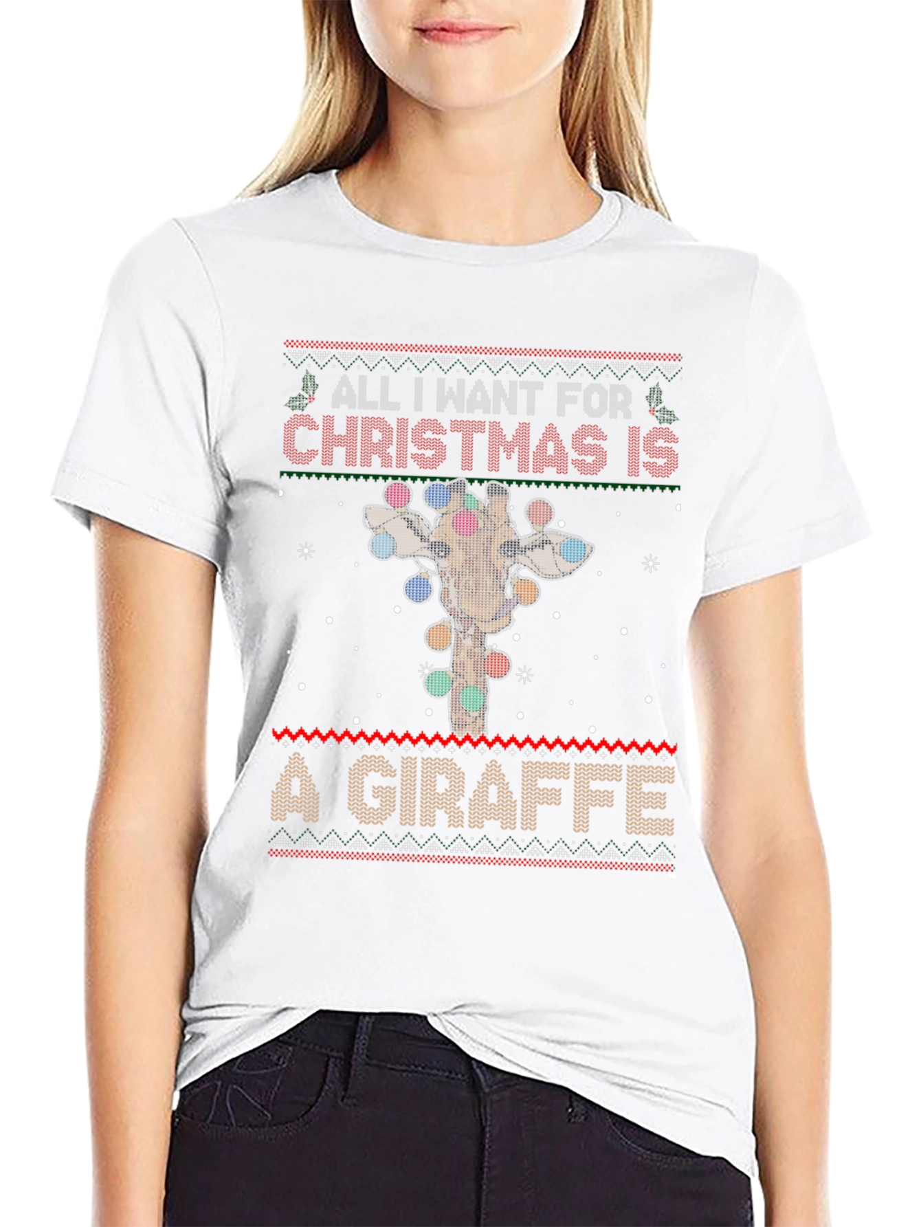 Christmas Giraffe T-Shirt