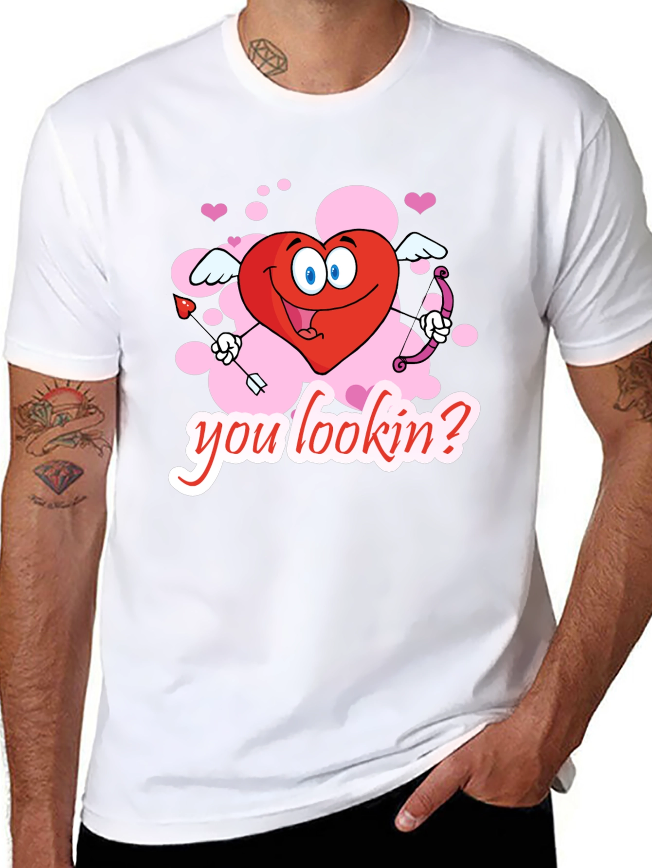 Valentines Cupid Heart Graphic T-Shirt