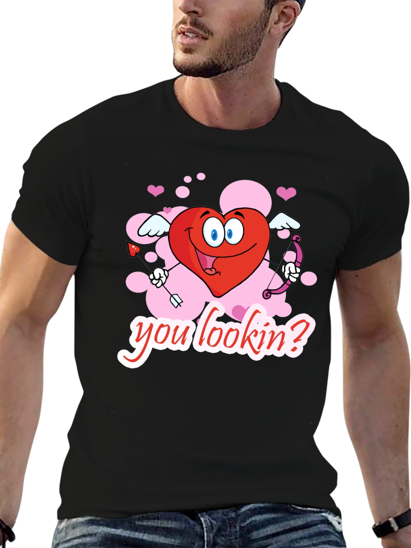 Valentines Cupid Heart Graphic T-Shirt