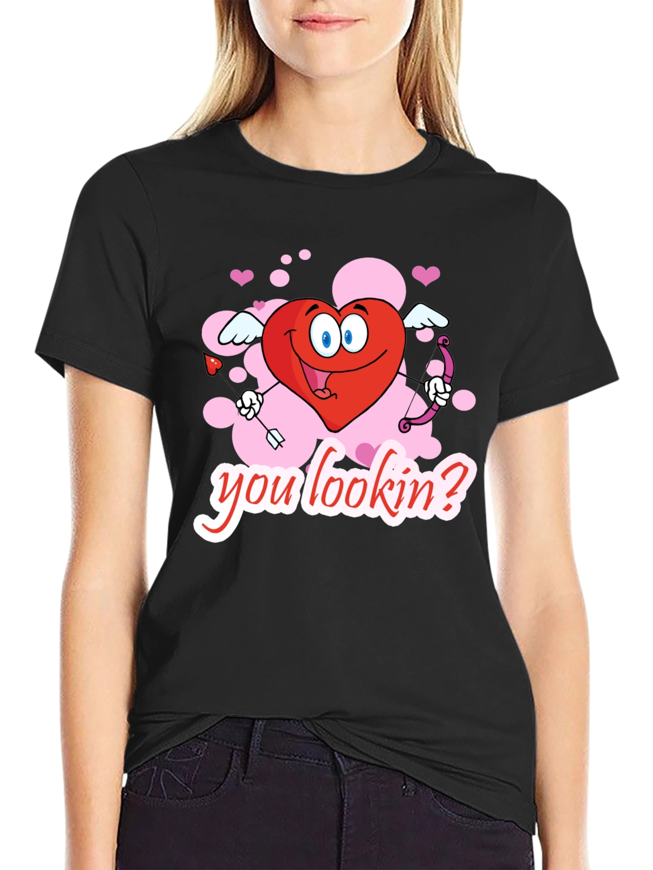 Valentines Cupid Heart Graphic T-Shirt