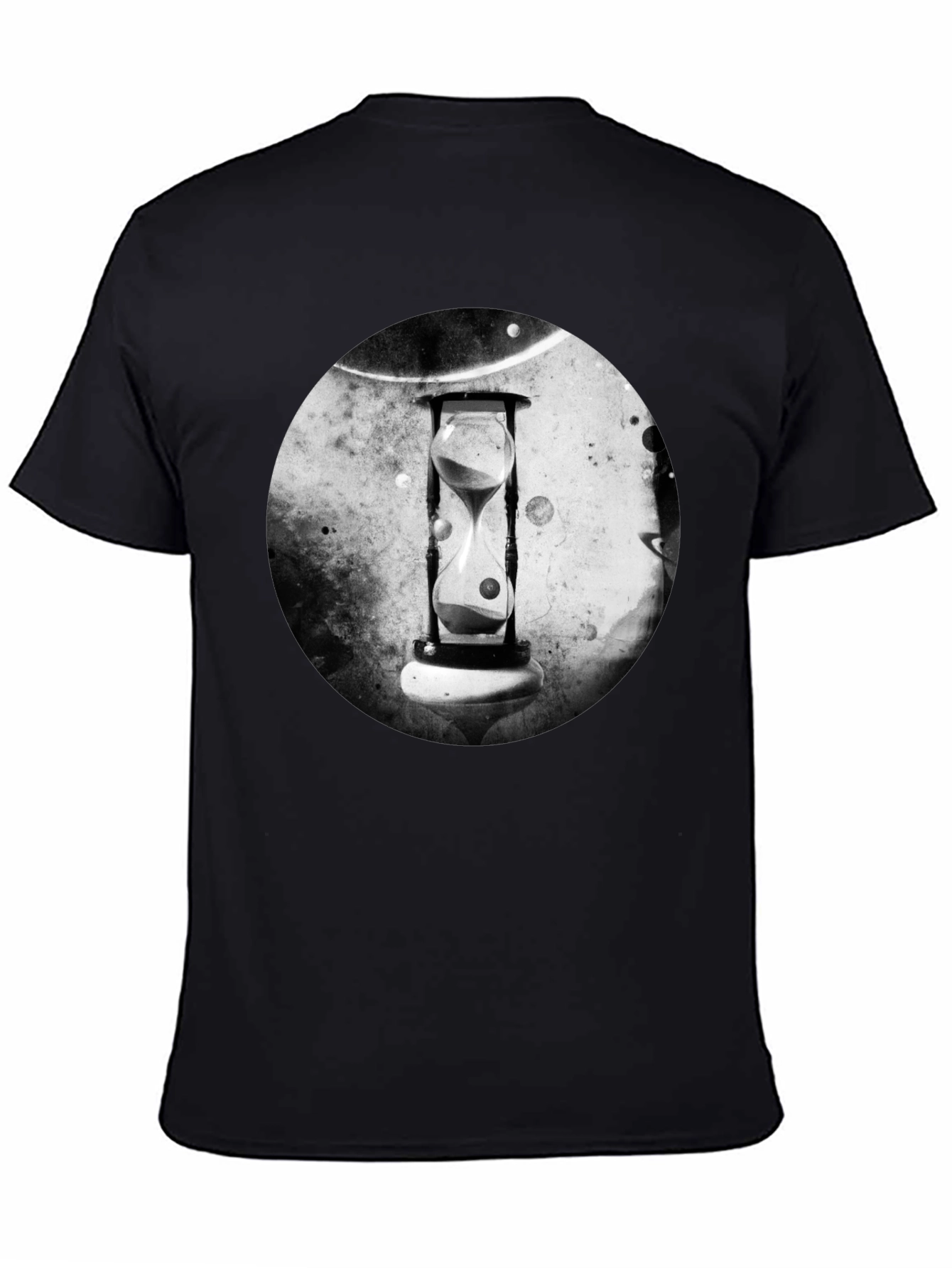 Abstract Hourglass Graphic Print Black T-Shirt