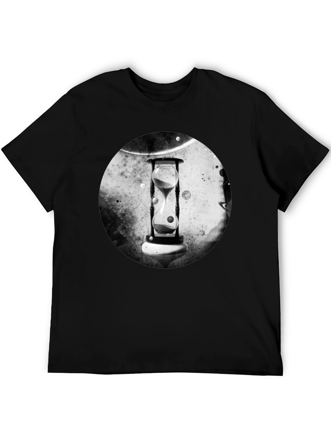 Abstract Hourglass Graphic Print Black T-Shirt
