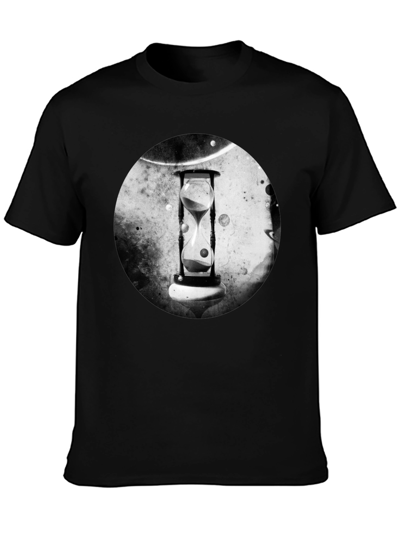 Abstract Hourglass Graphic Print Black T-Shirt
