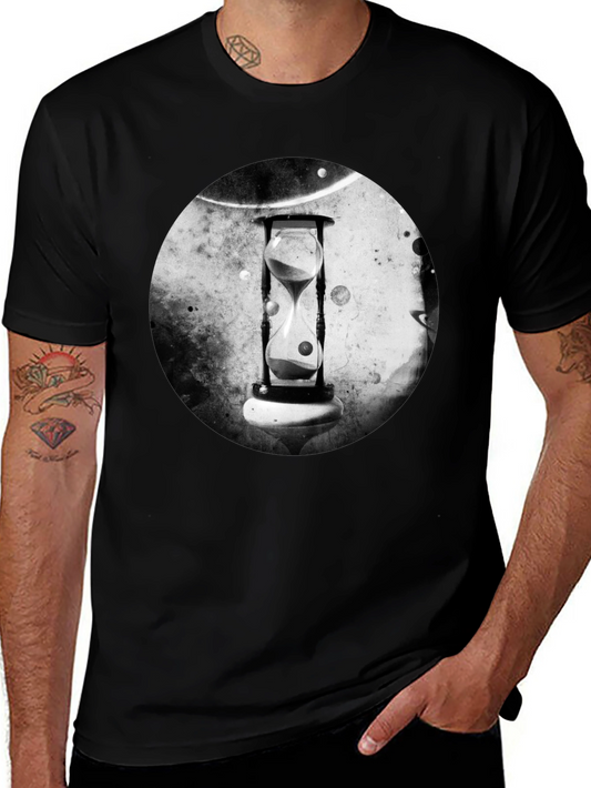 Abstract Hourglass Graphic Print Black T-Shirt